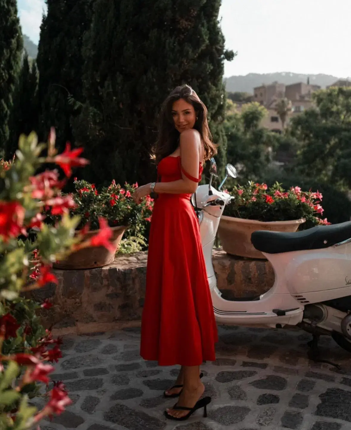 House of CB Carmen Bustier Sundress Red Rose Size S / AU 8 - Image 5