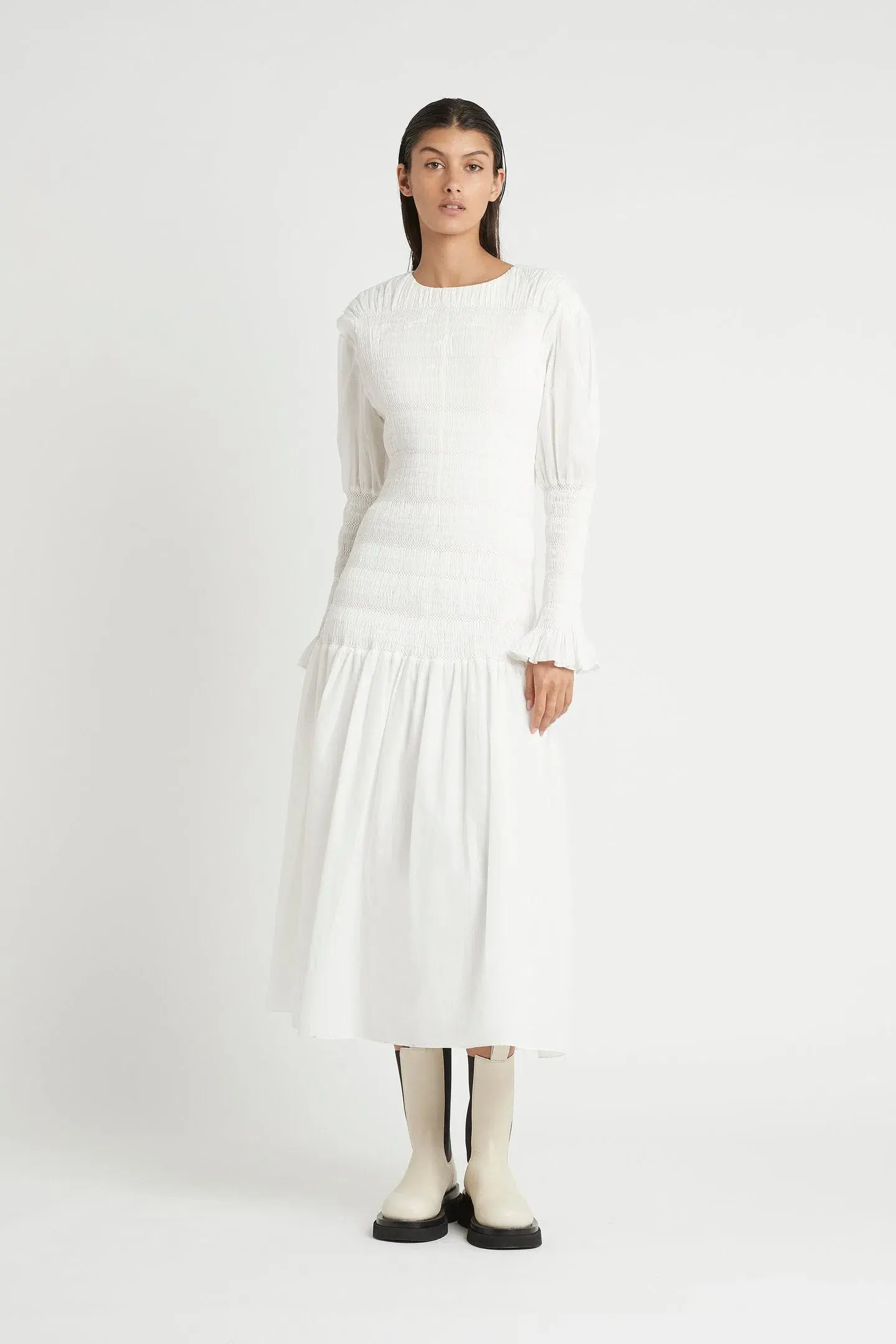 Sir The Label Cecil Long Sleeve Midi Dress White Size 0/Au 6 - Image 1