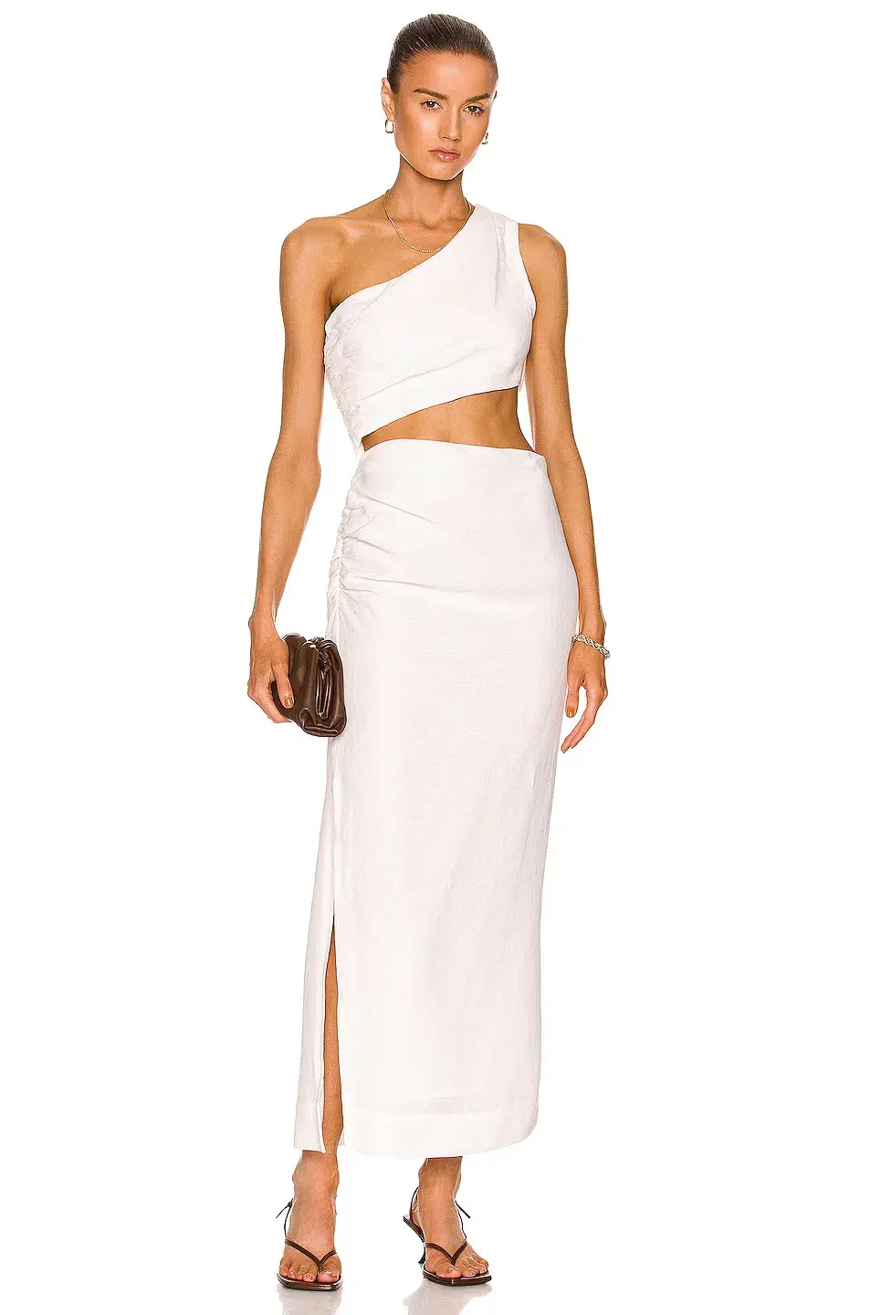 Sir The Label Clemence One Shoulder Midi Dress Ivory Size 0/AU 6  - Image 1