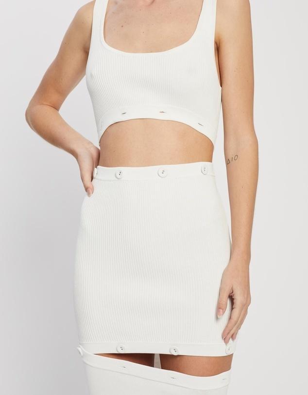 Christopher Esber Deconstruct Rib Knit Tank Dress White Size 8 for rent on The Volte - main image