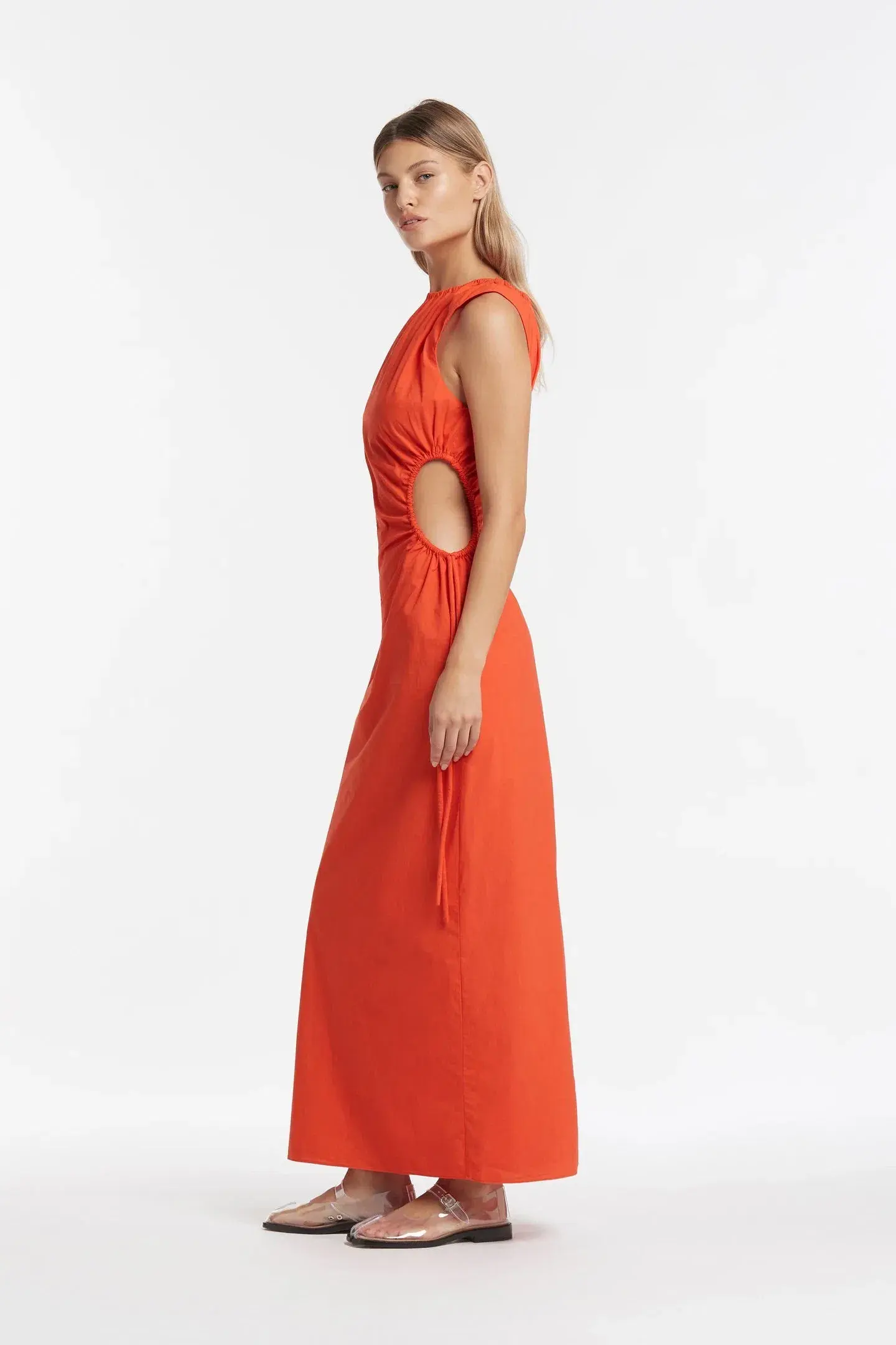 Sir The Label Anja Cutout Cotton Maxi Dress in Red Size 6 - Image 2
