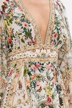 Camilla Renaissance Romance Long Button Front Dress Floral Size 12  - Image 3