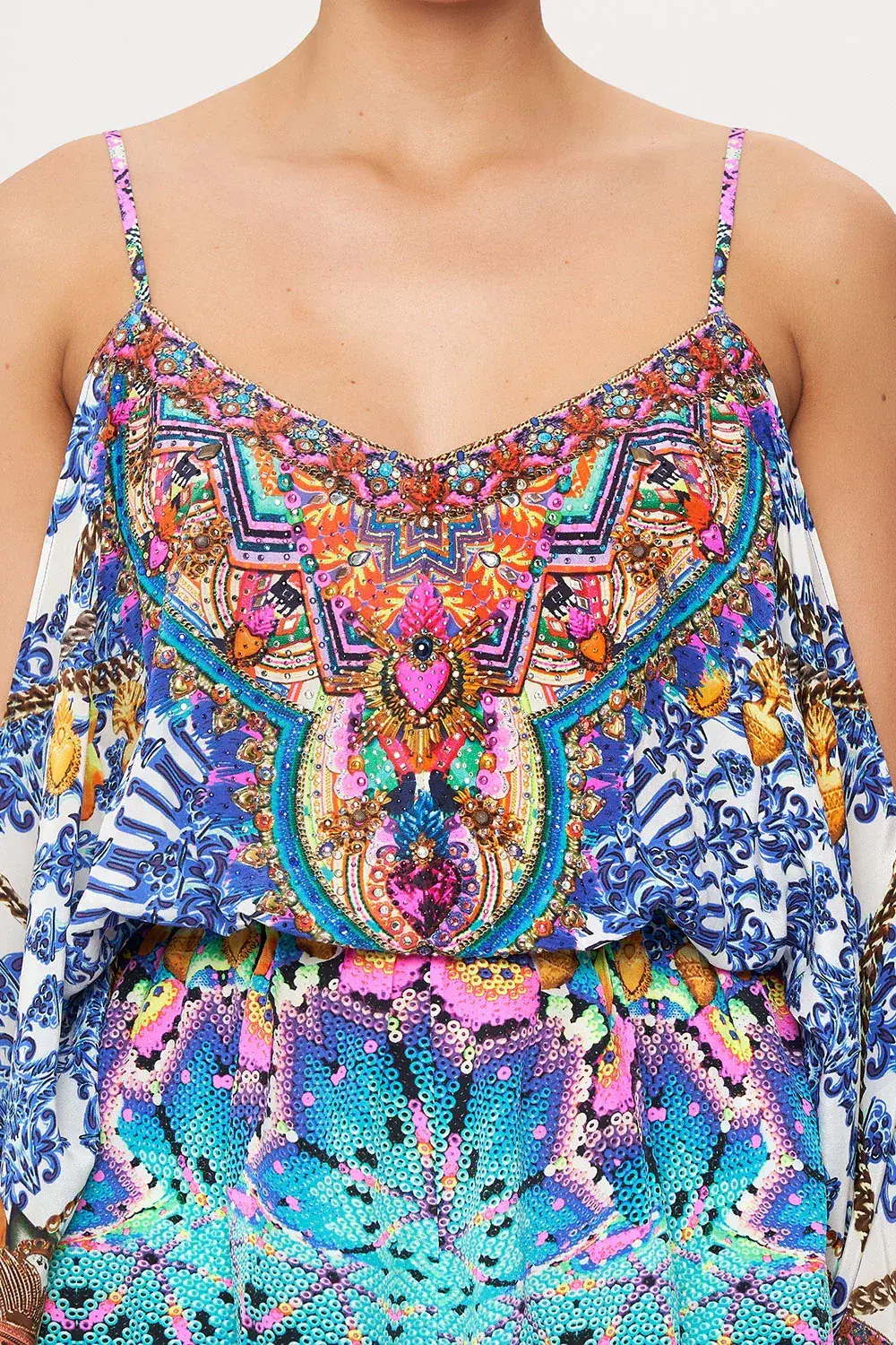 Camilla Drop Shoulder Playsuit Lucky Charms Size S/ Au 10 - Image 5