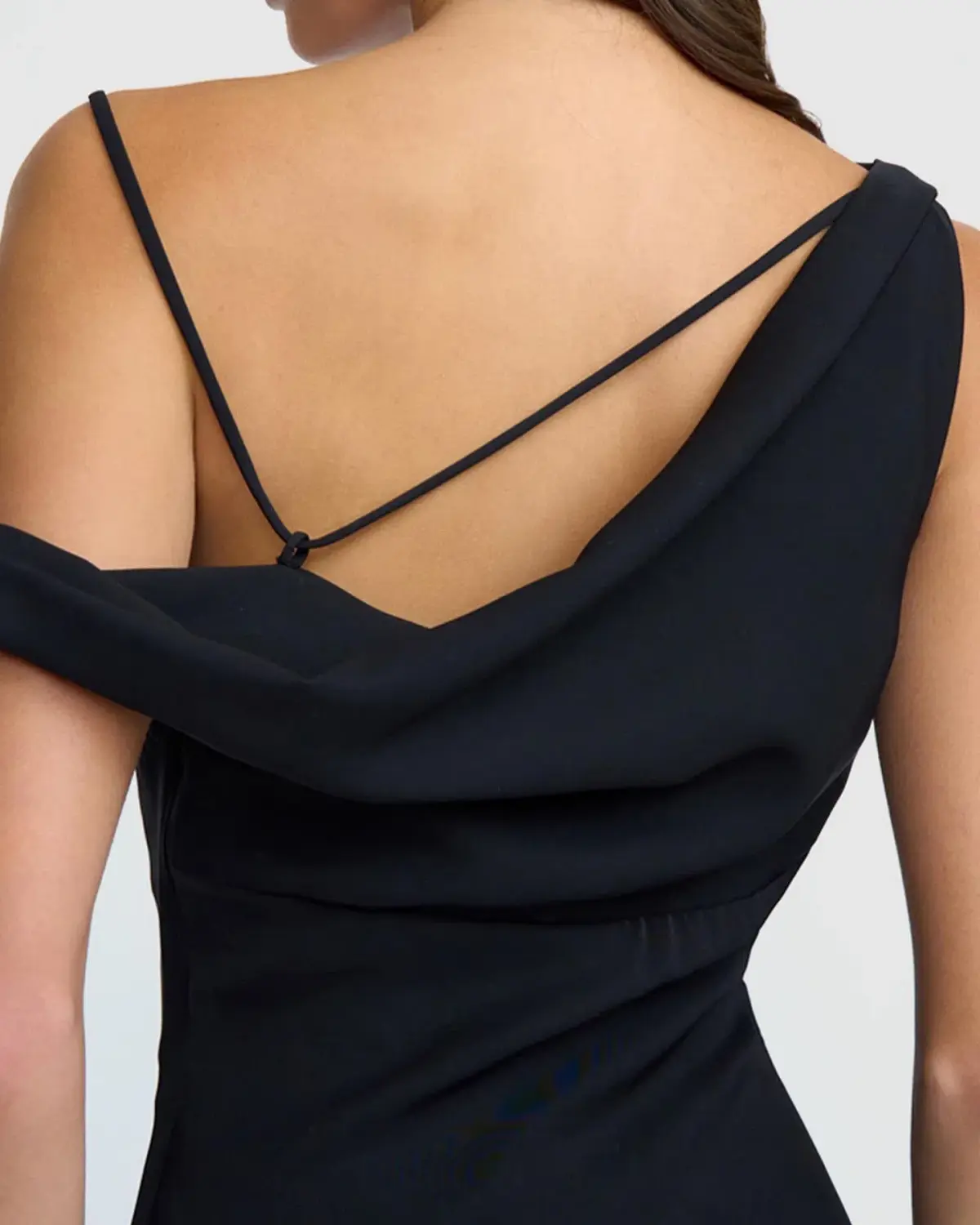 By Johnny Nadal Asymmetric Split Gown Black Size 10 - Image 4
