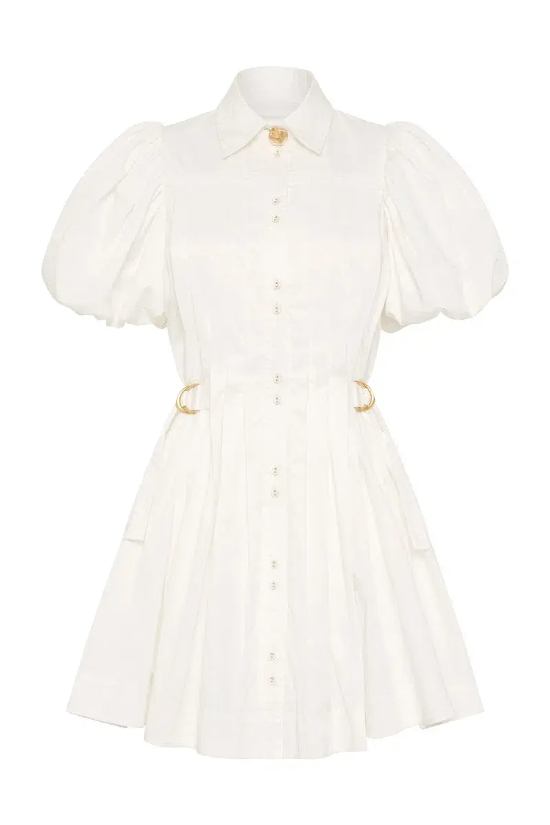 Aje Prairie Pleated Mini Dress Ivory Size 8 - Image 3