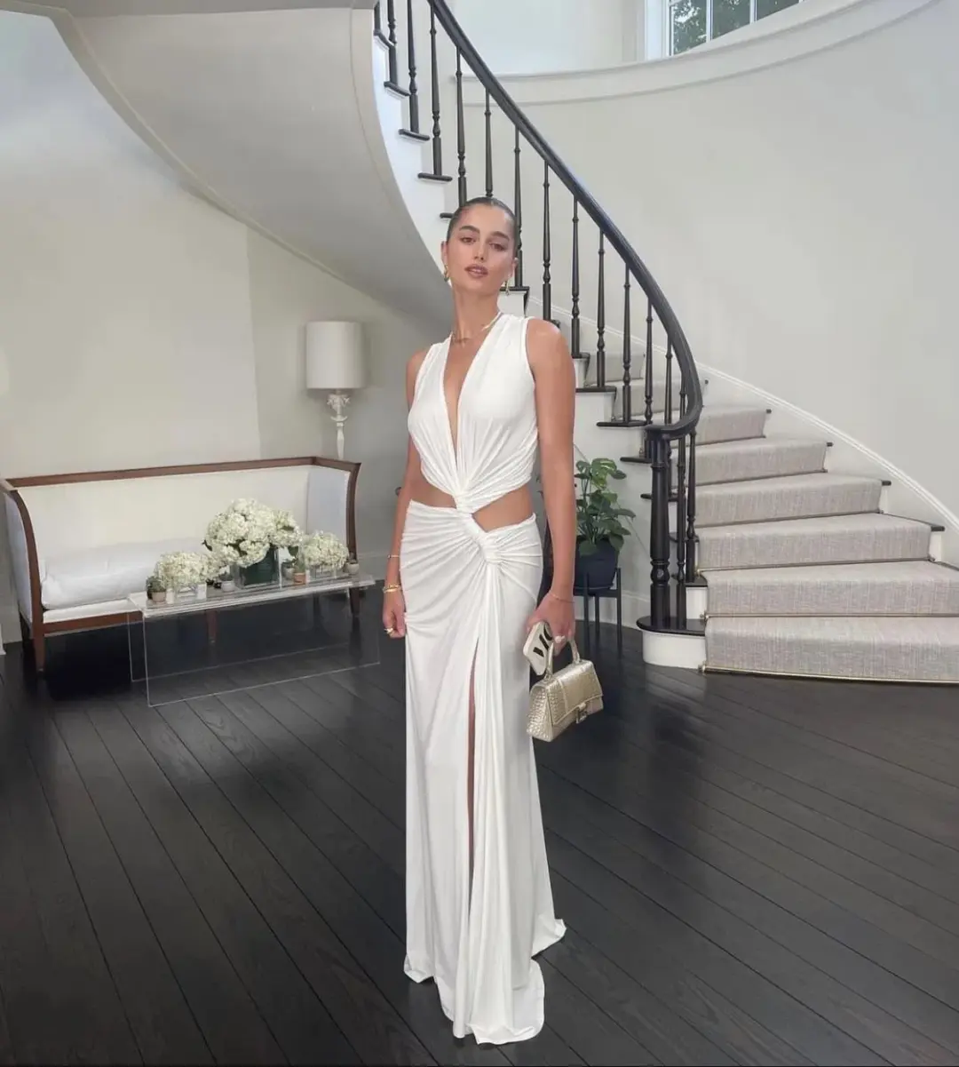 Sid Neigum Triple Loop Dress White Size 10 for rent on The Volte - main image