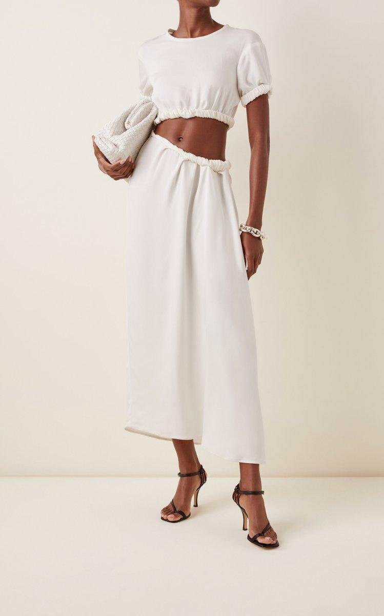 Christopher Esber Rolled T-Shirt Dress White Size 8 for rent on The Volte - main image