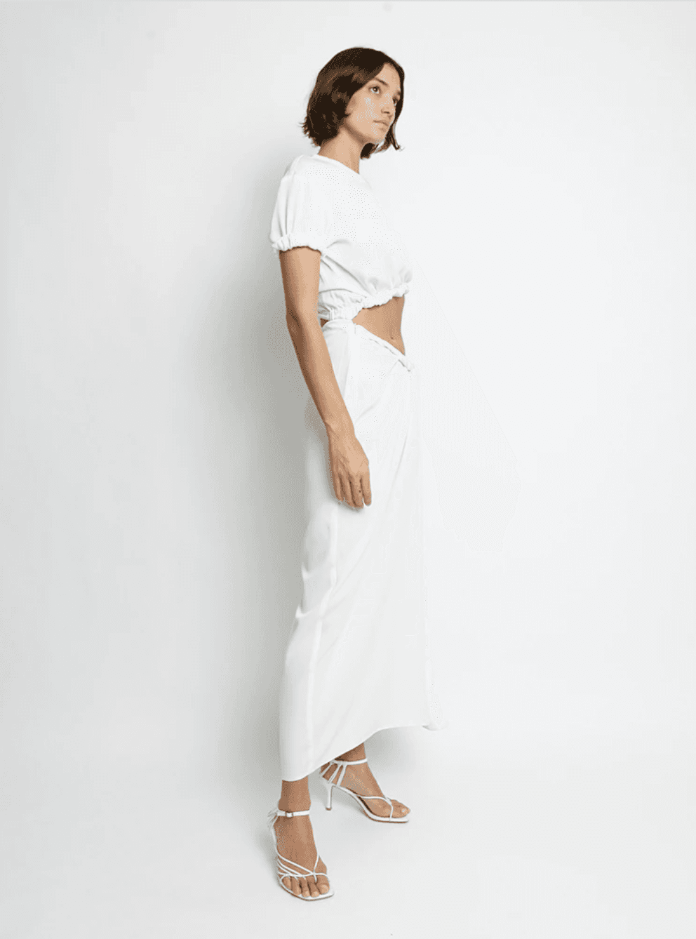 Christopher Esber Rolled T-Shirt Dress White Size 8 - Image 4