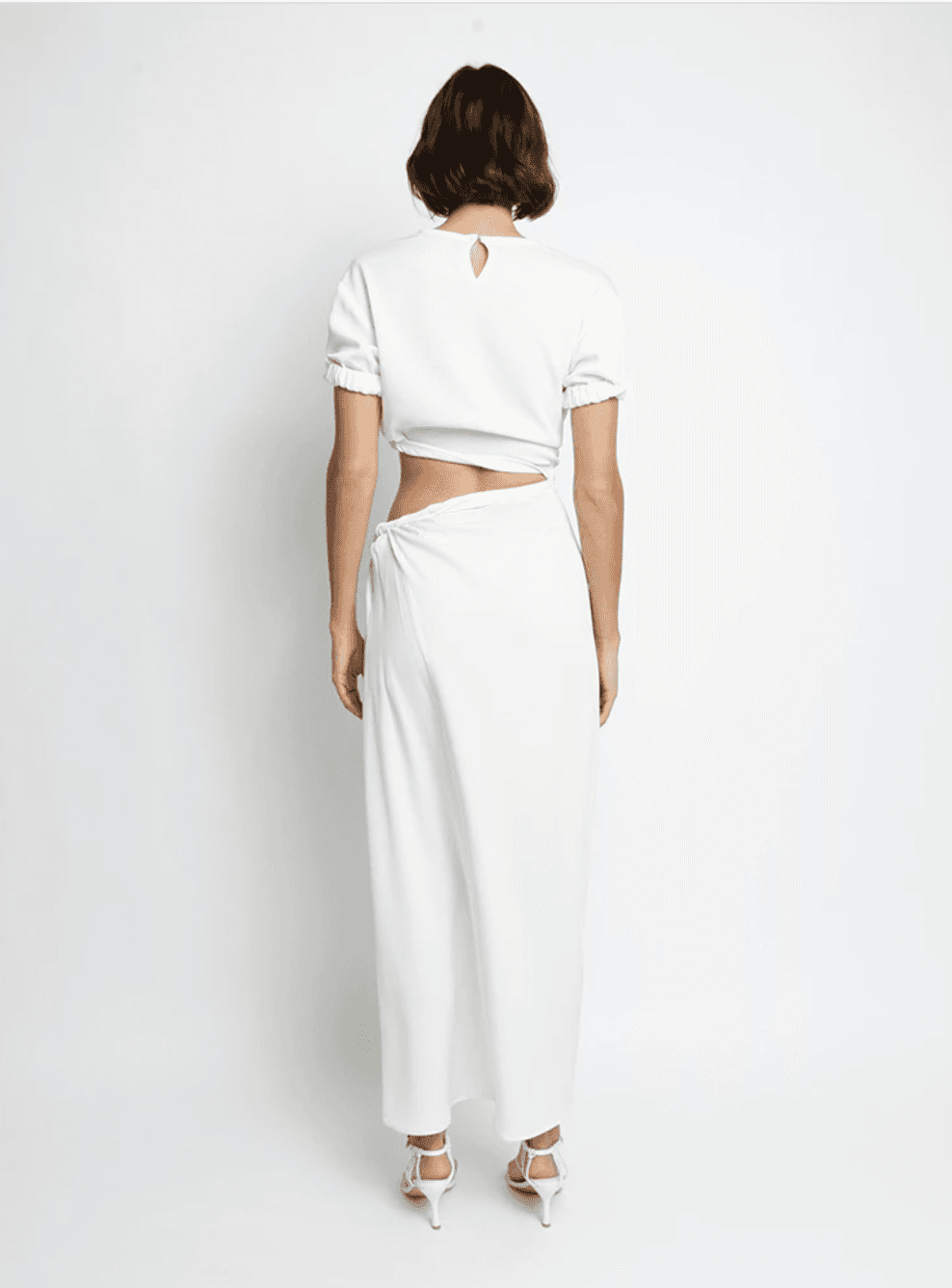 Christopher Esber Rolled T-Shirt Dress White Size 8 for rent on The Volte - main image