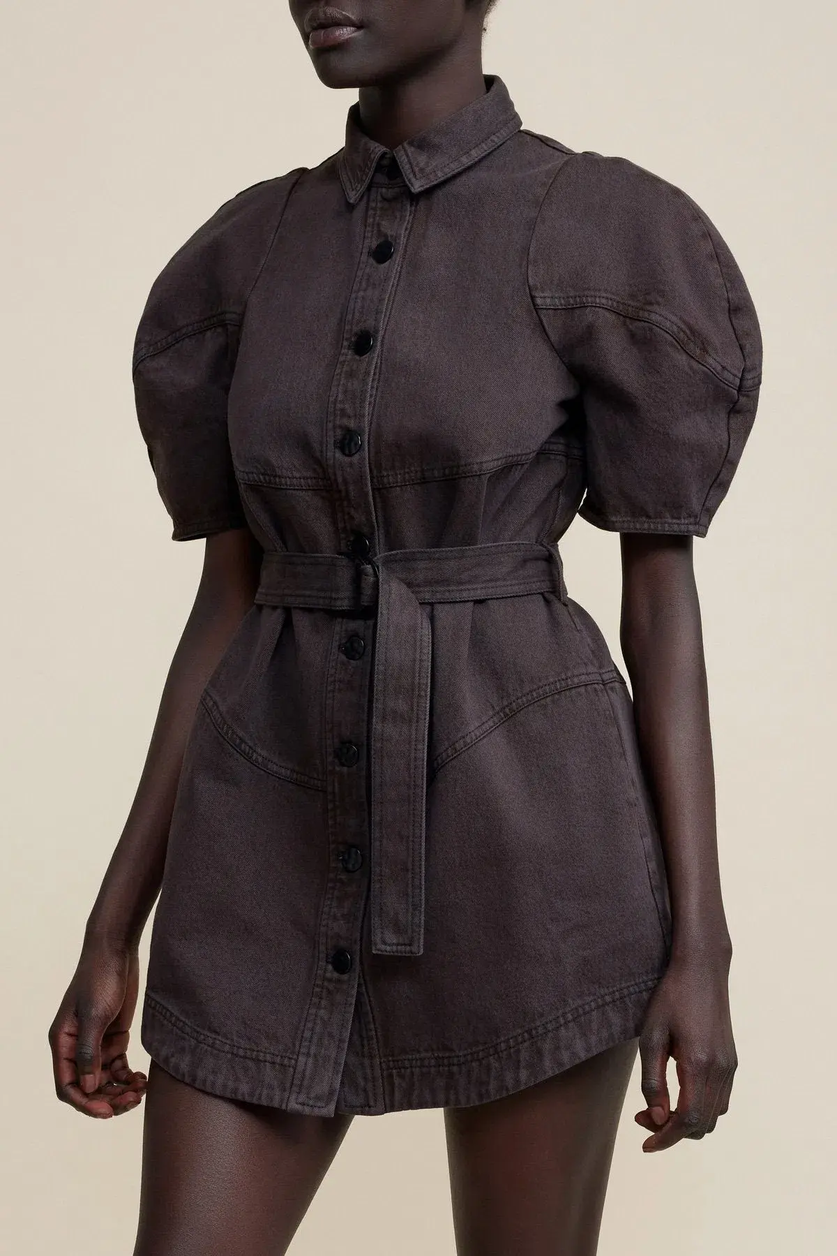 Acler Hawkin Mini Dress in Dark Mocha Brown Size 10 - Image 3