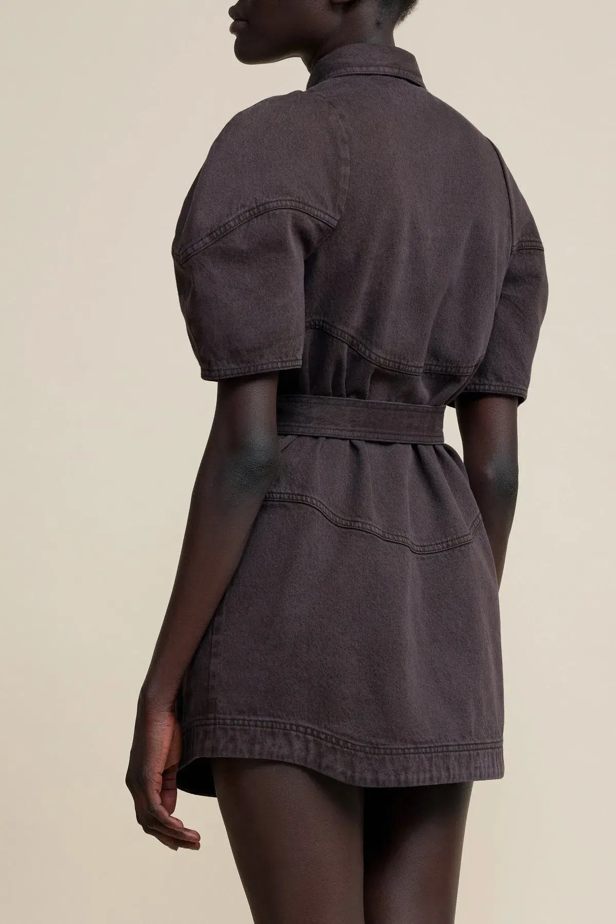 Acler Hawkin Mini Dress in Dark Mocha Brown Size 10 - Image 4