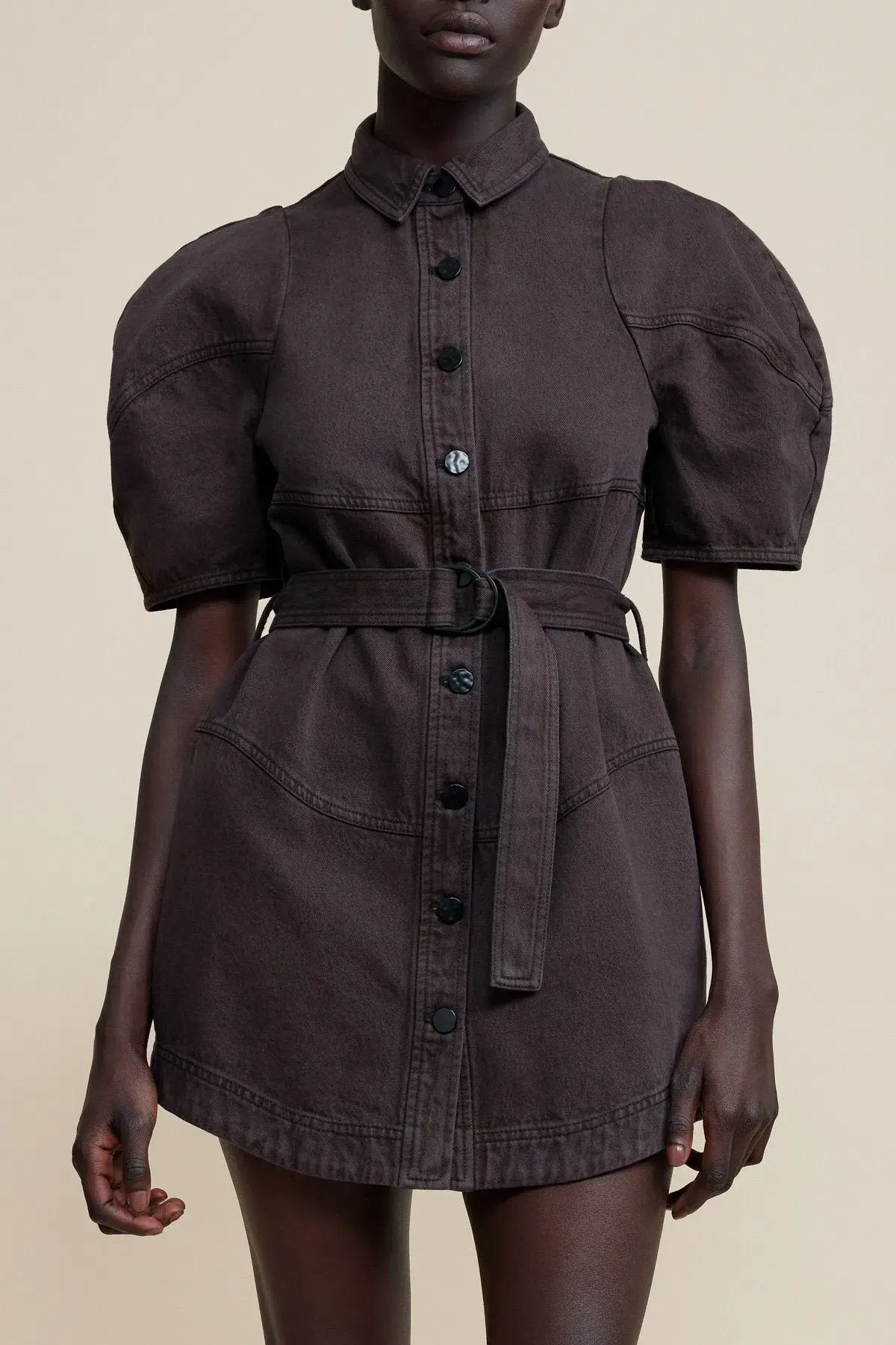 Acler Hawkin Mini Dress in Dark Mocha Brown Size 10 - Image 2