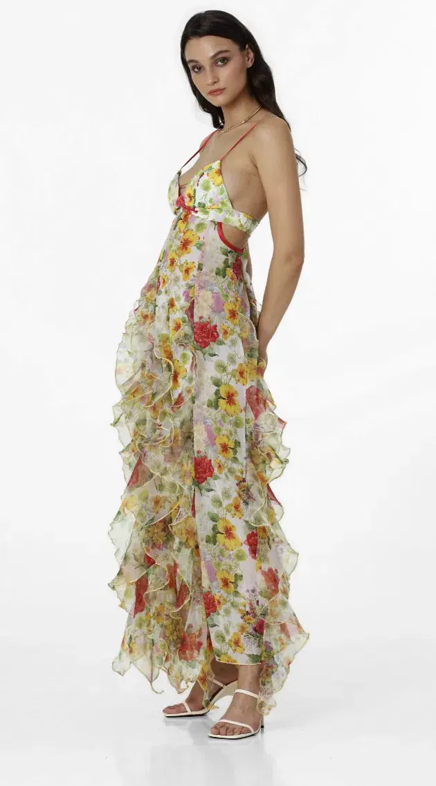 Menti Santorini Baroque Flower Maxi Dress Multi Floral Size S / AU 8 - Image 2