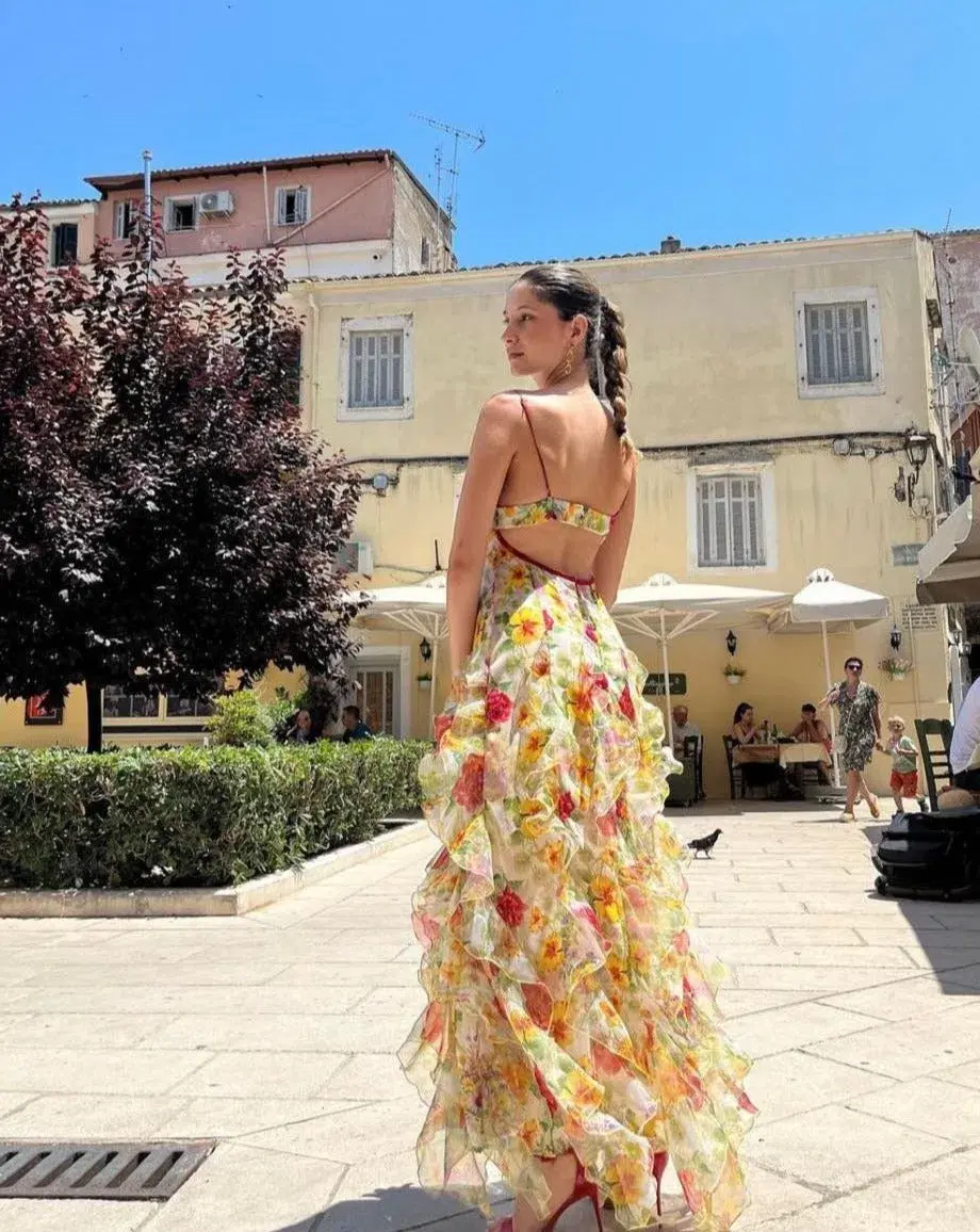 Menti Santorini Baroque Flower Maxi Dress Multi Floral Size S / AU 8 - Image 3