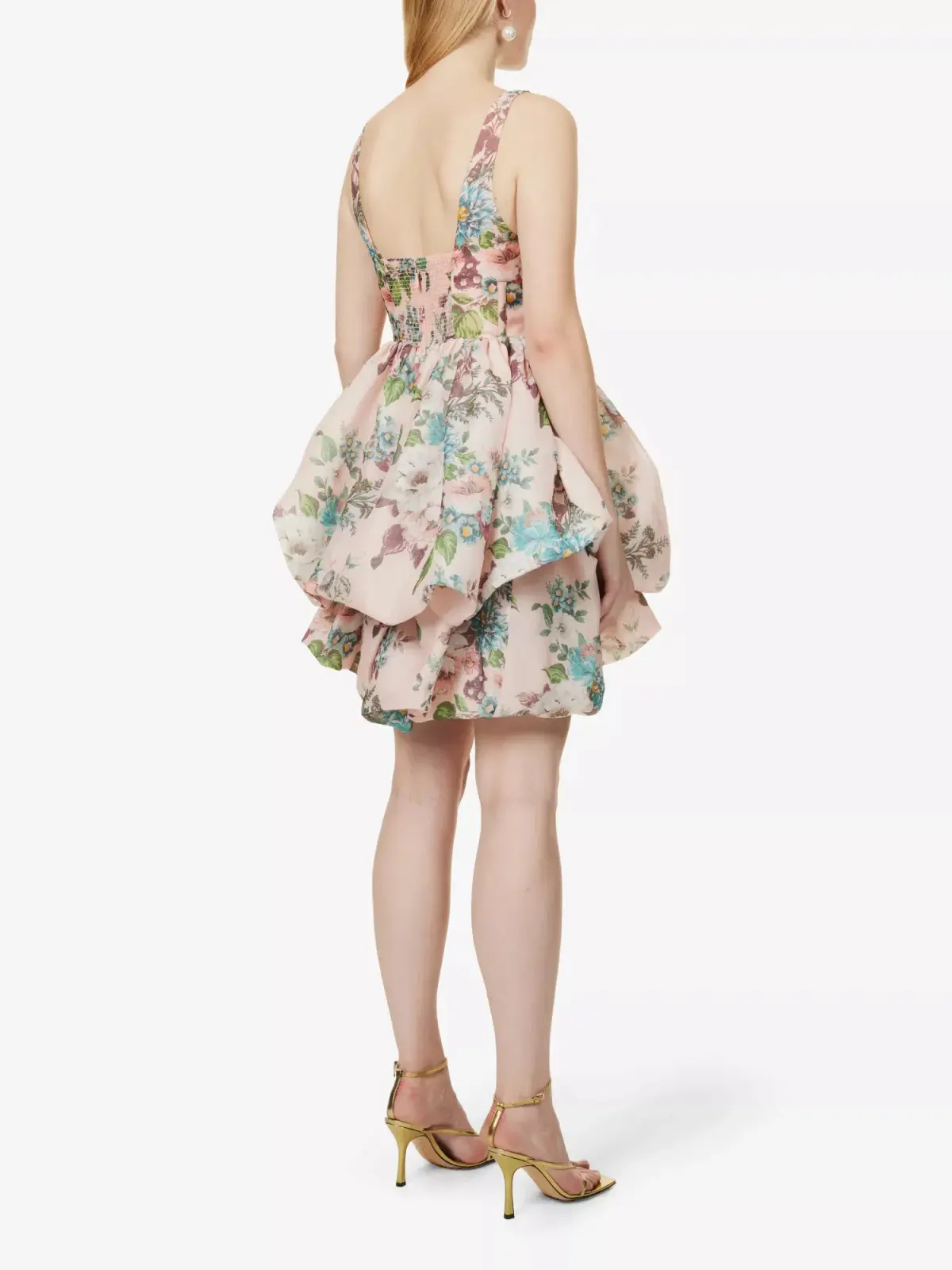 Zimmermann Matchmaker Drape Mini Dress Pink Barkcloth Floral Size 0 / AU 8 - Image 3