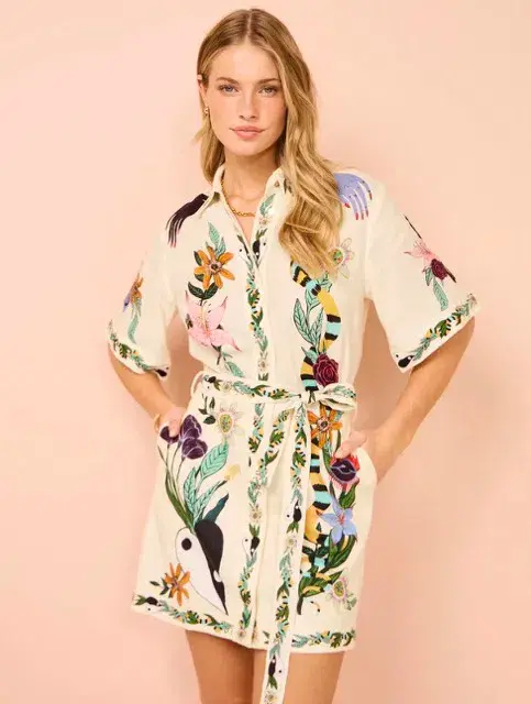 Alemais  - Meagan Mini Dress Print - Size 10 (fits 8 - 10) - Image 1