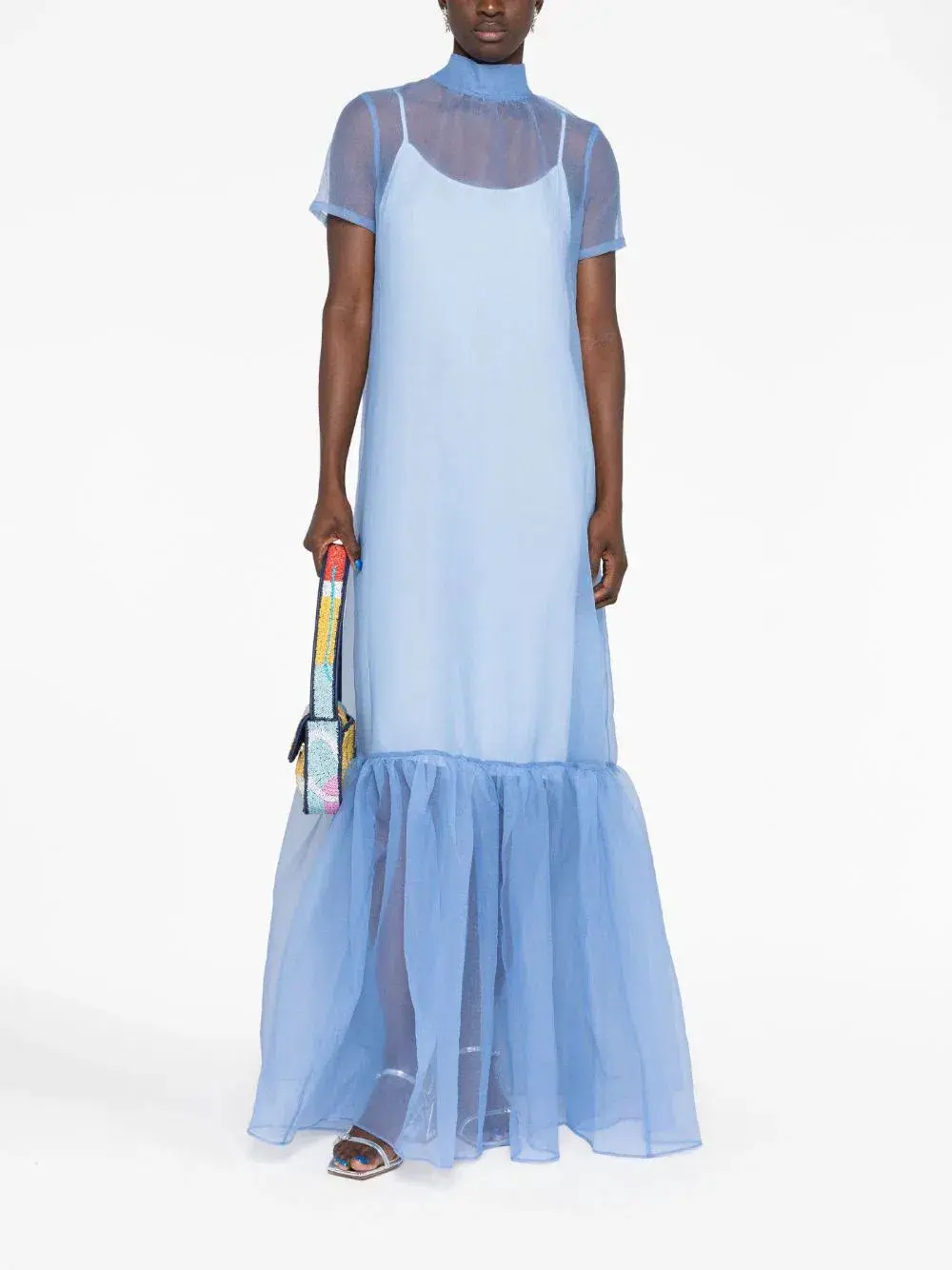 Staud Calluna Floor Length Dress Blue Size S / AU 8 - Image 1