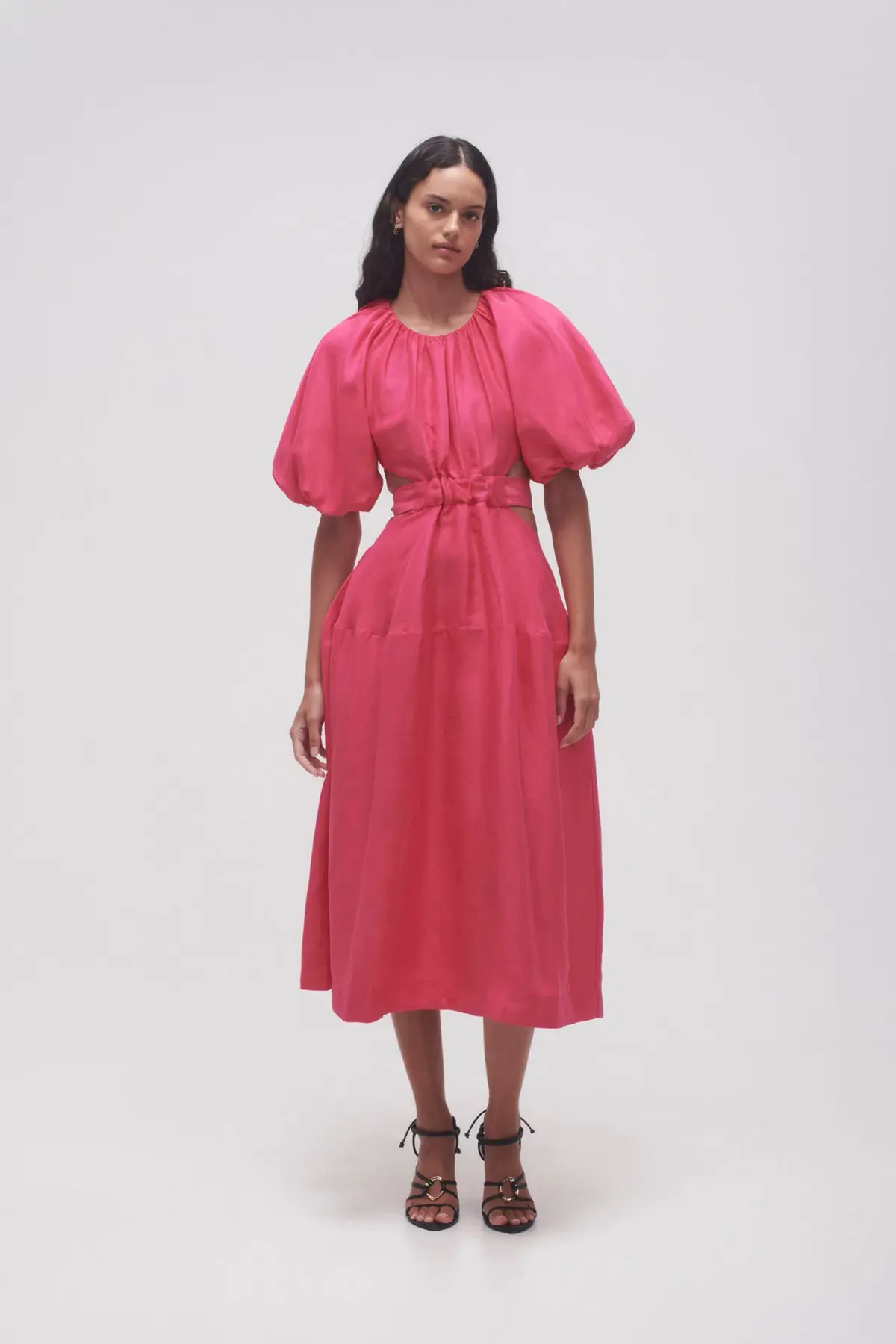 Aje Mimosa Cutout Midi Dress Hot Pink Size 16 - Image 1