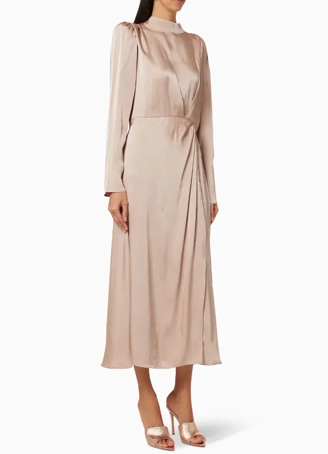 Anine Bing Kim Silk Dress Beige Size S / AU 8 - Image 2