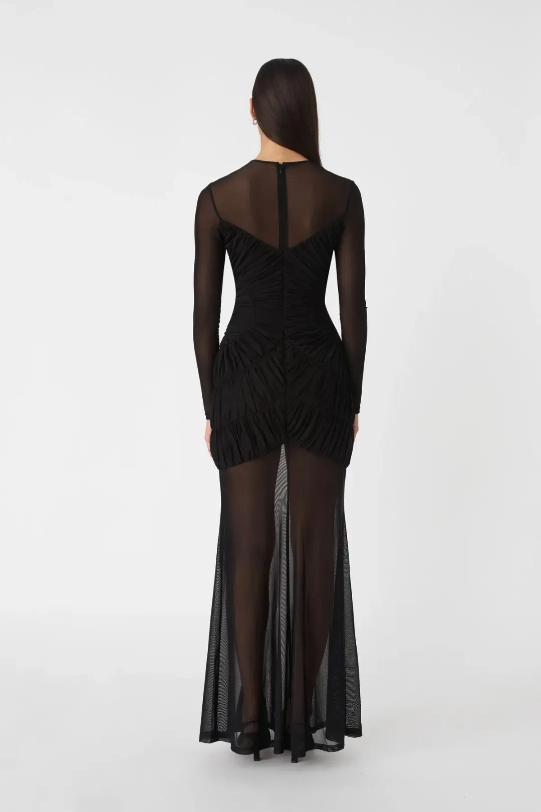 MISHA Talitha Fine Mesh Maxi Dress Black Size 10/M for rent on The Volte - main image