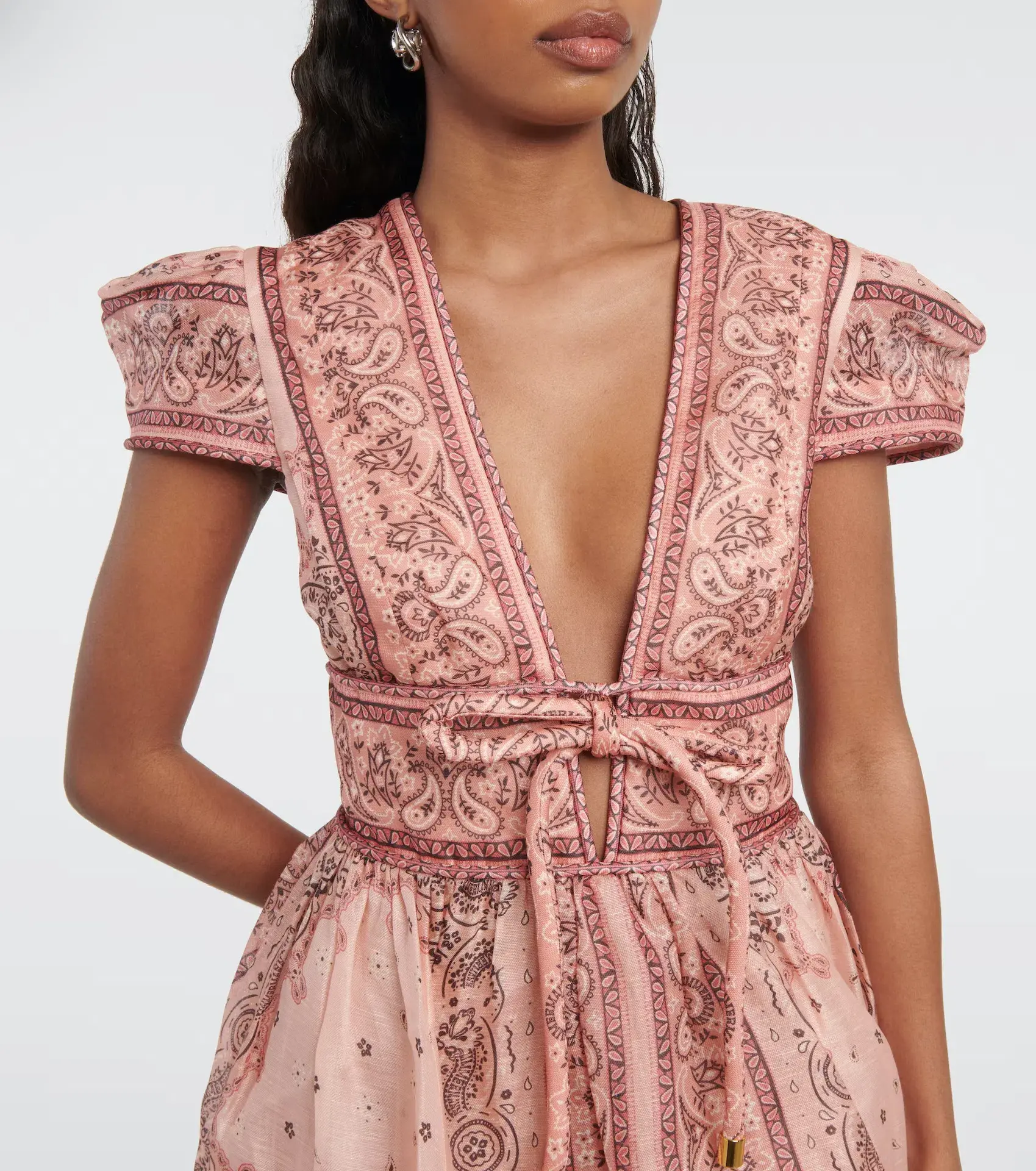 Zimmermann Matchmaker Structured Mini Dress Pink Bandana Size 0 / AU 8 - Image 2