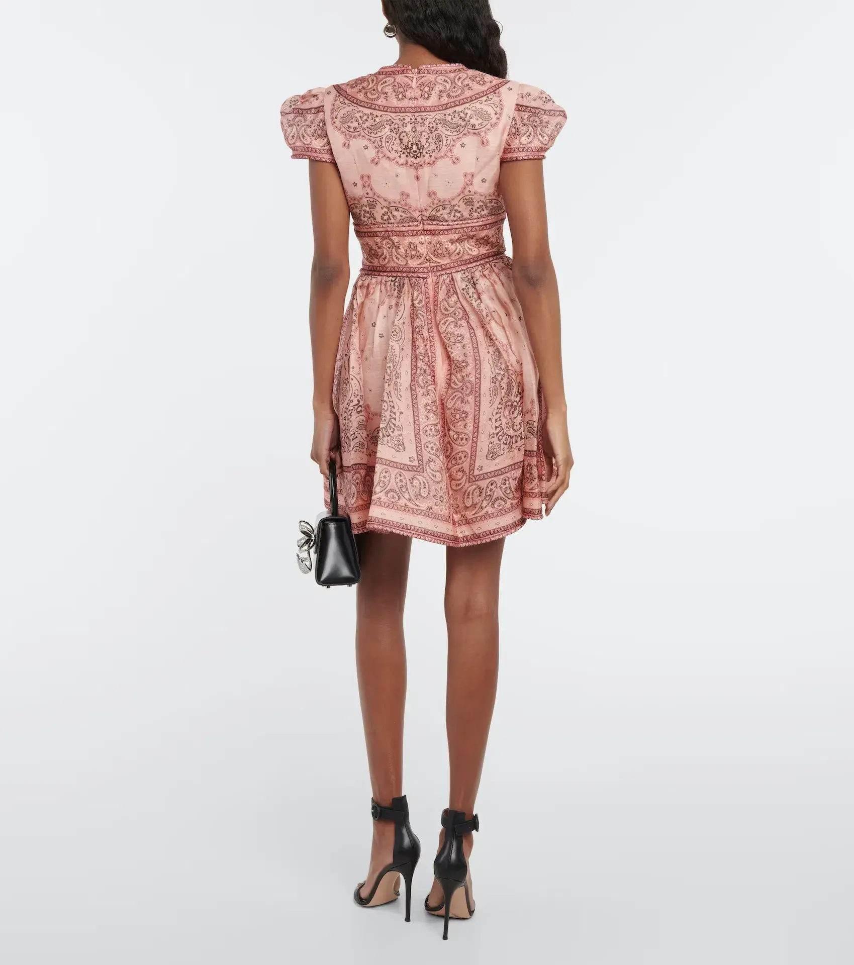 Zimmermann Matchmaker Structured Mini Dress Pink Bandana Size 0 / AU 8 - Image 3