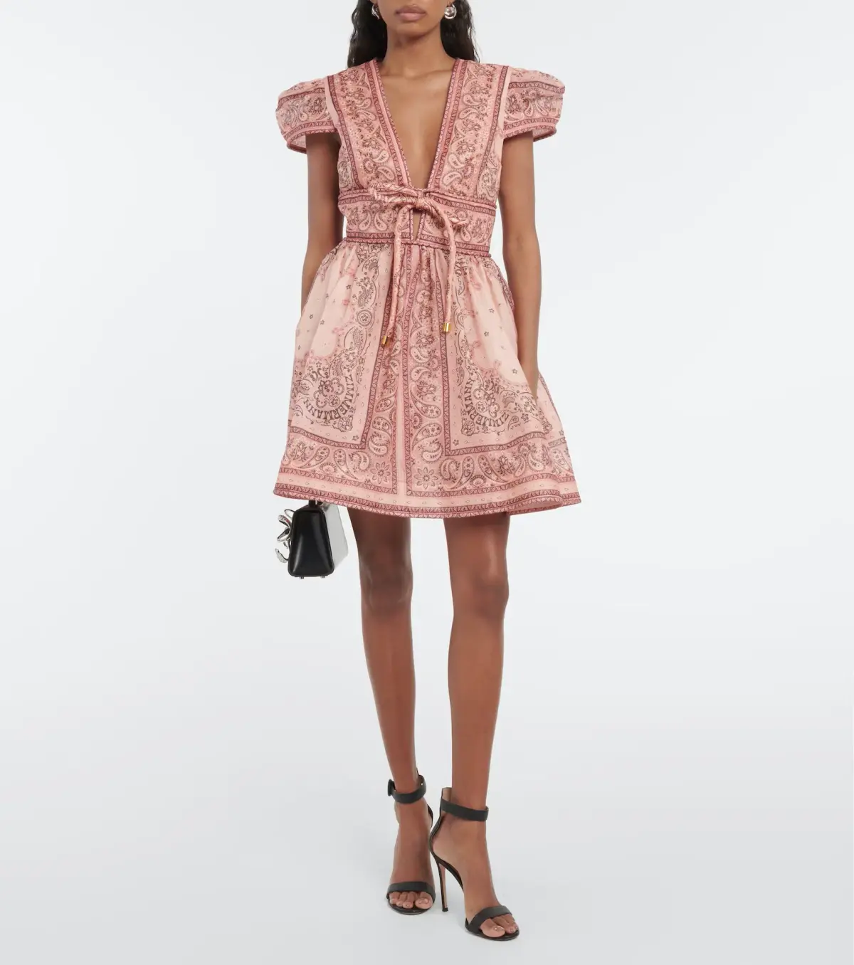 Zimmermann Matchmaker Structured Mini Dress Pink Bandana Size 0 / AU 8 - Image 1