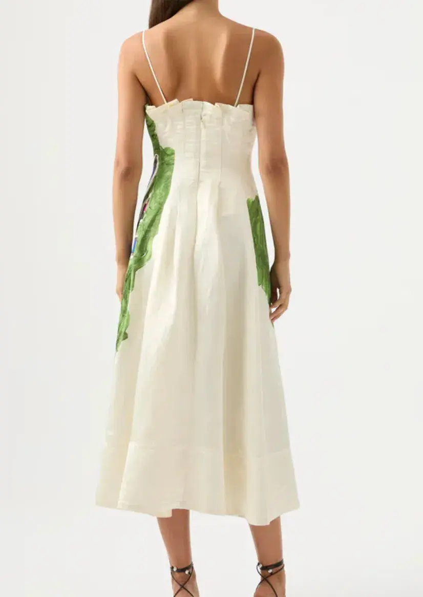 Aje Paradiso Cinched Midi Dress Native Gumnut Floral Size 4 - Image 3