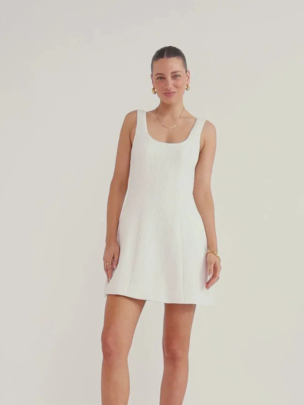 Anna Quan Riona Mini Dress Cream Size 8 - Image 4