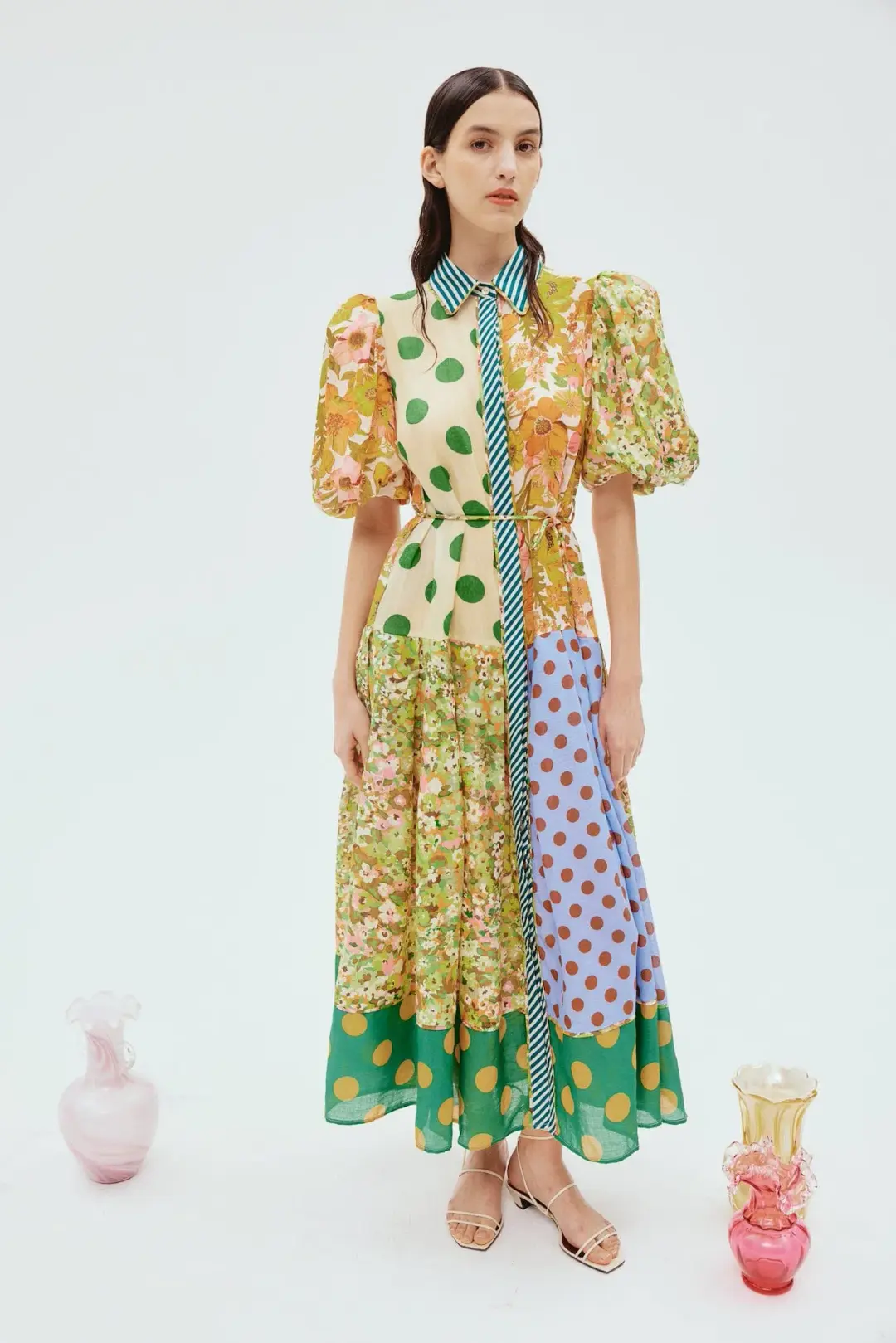 Alemais - Finn Shirt Dress Print Multi - Size 12 for rent on The Volte - main image