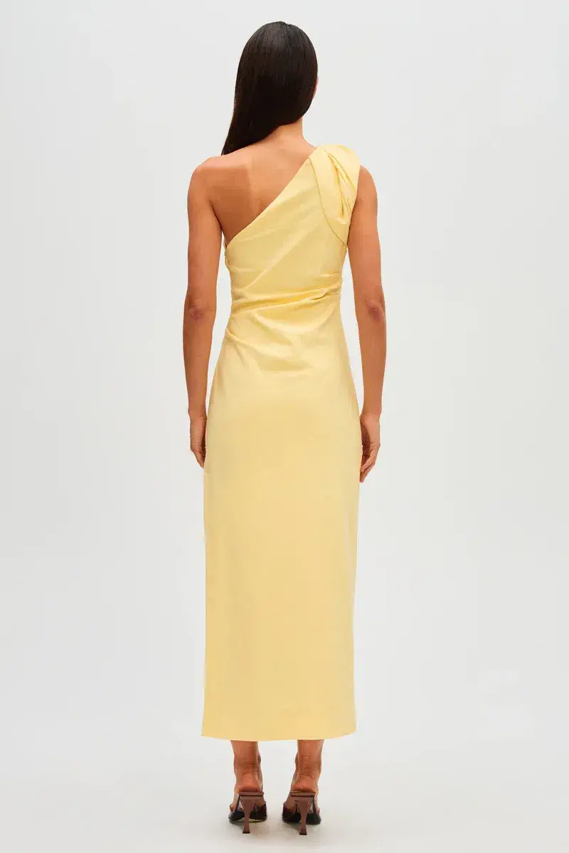 Misha Aubree Midi Dress Yellow Size 12/L - Image 3