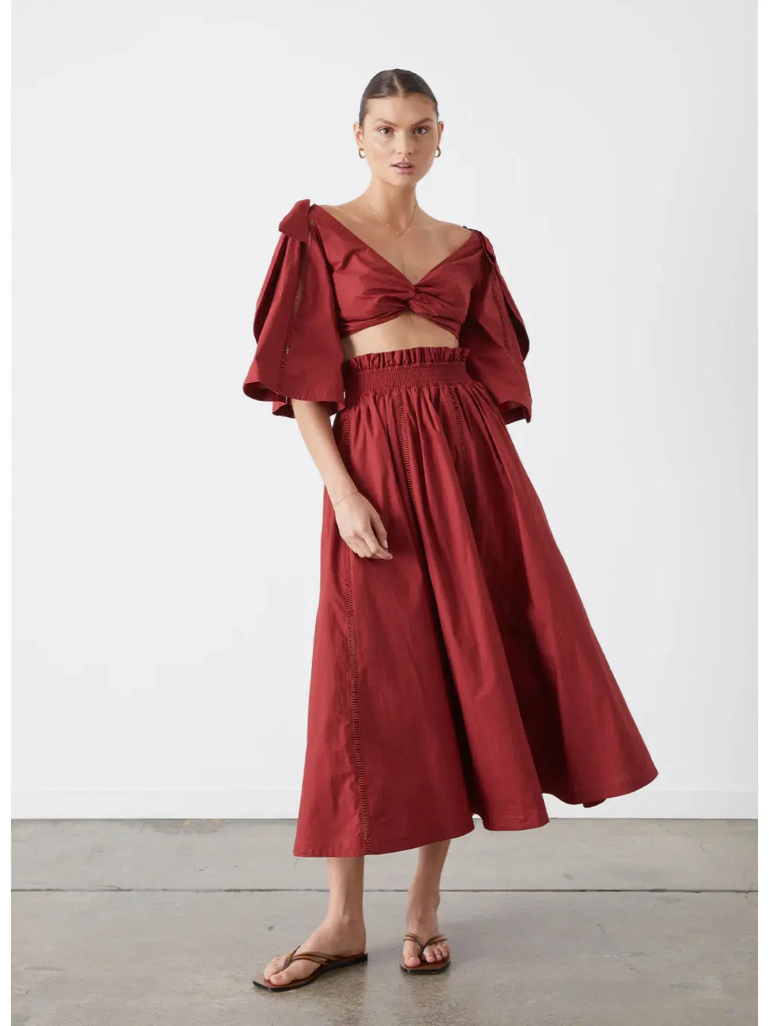 Joslin Studio Hollie Organic Cotton Crop Top + Skirt set Size 8  - Image 1