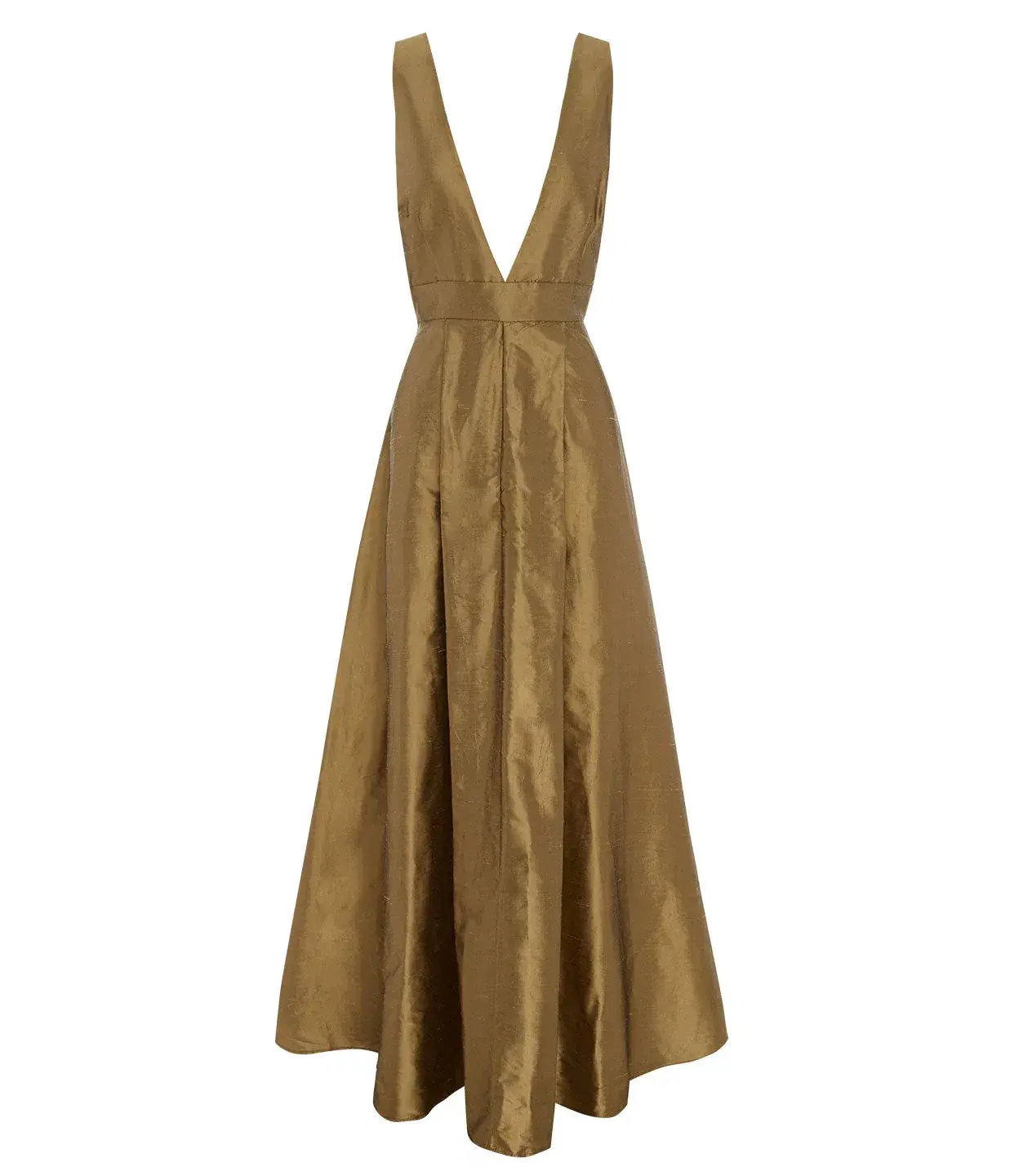 Beare Park Box Pleat Silk Gown in Marigold Gold Size AU 6 - Image 4