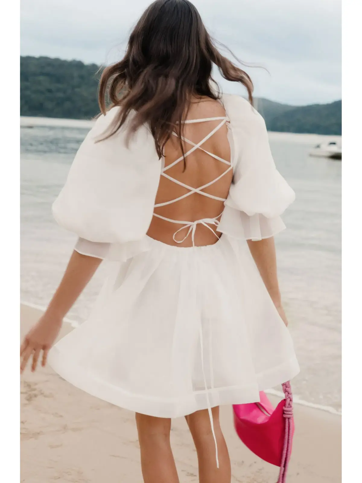 Aje Astrid Tie Back Mini Dress Ivory Size AU 6   - Image 2
