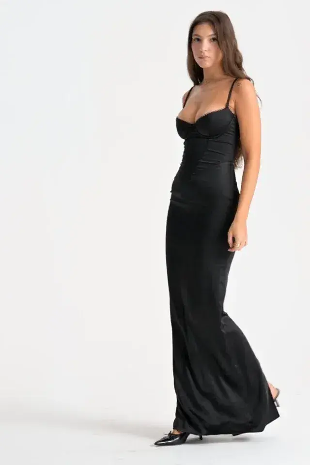 House Of CB Stefania Corset Maxi Dress Black Size XS / AU 6  - Image 3
