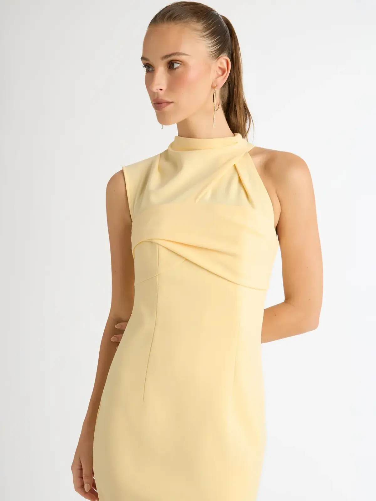 Shieke Zoe Midi Dress Yellow Size AU 6 - Image 2