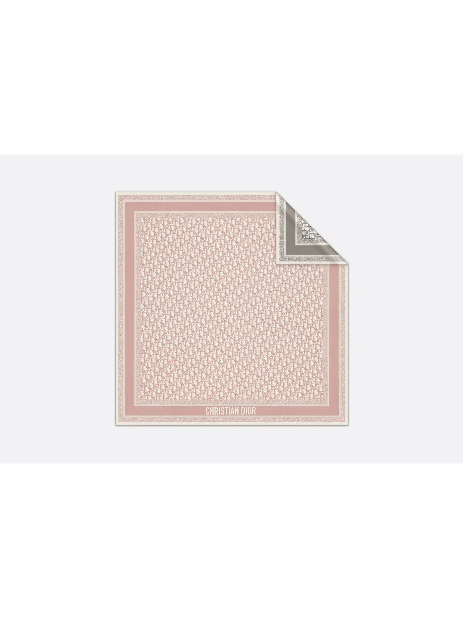 Dior Scarf Oblique Diortwin 90 Square Grey/Pink  - Image 1