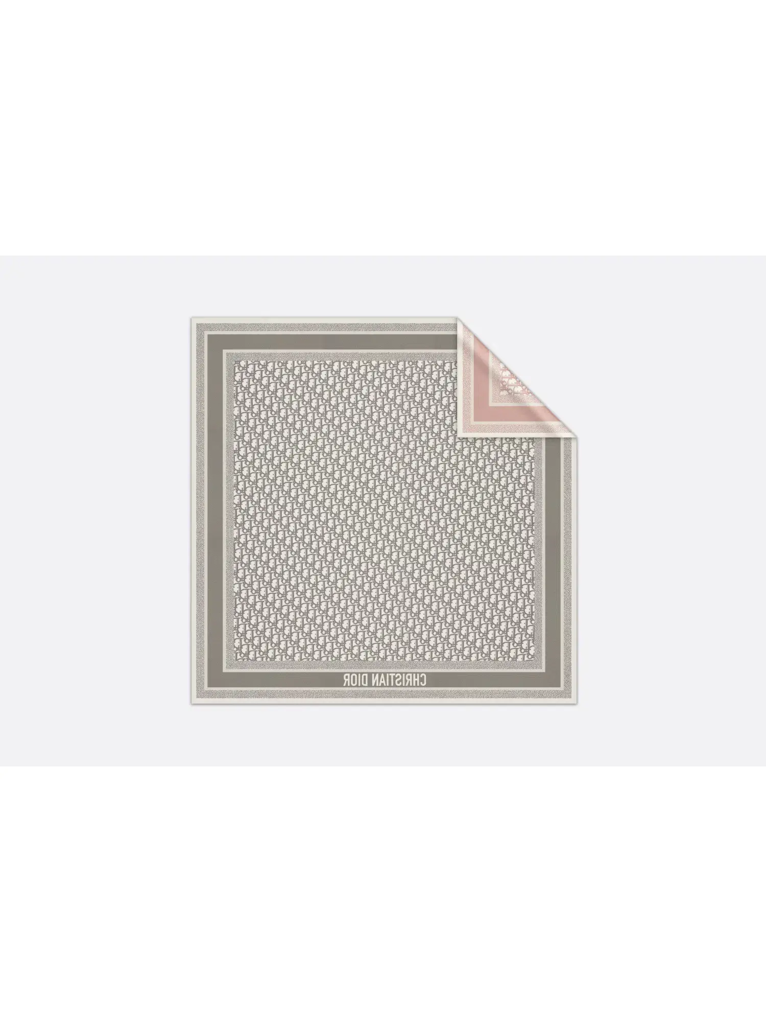 Dior Scarf Oblique Diortwin 90 Square Grey/Pink  - Image 2
