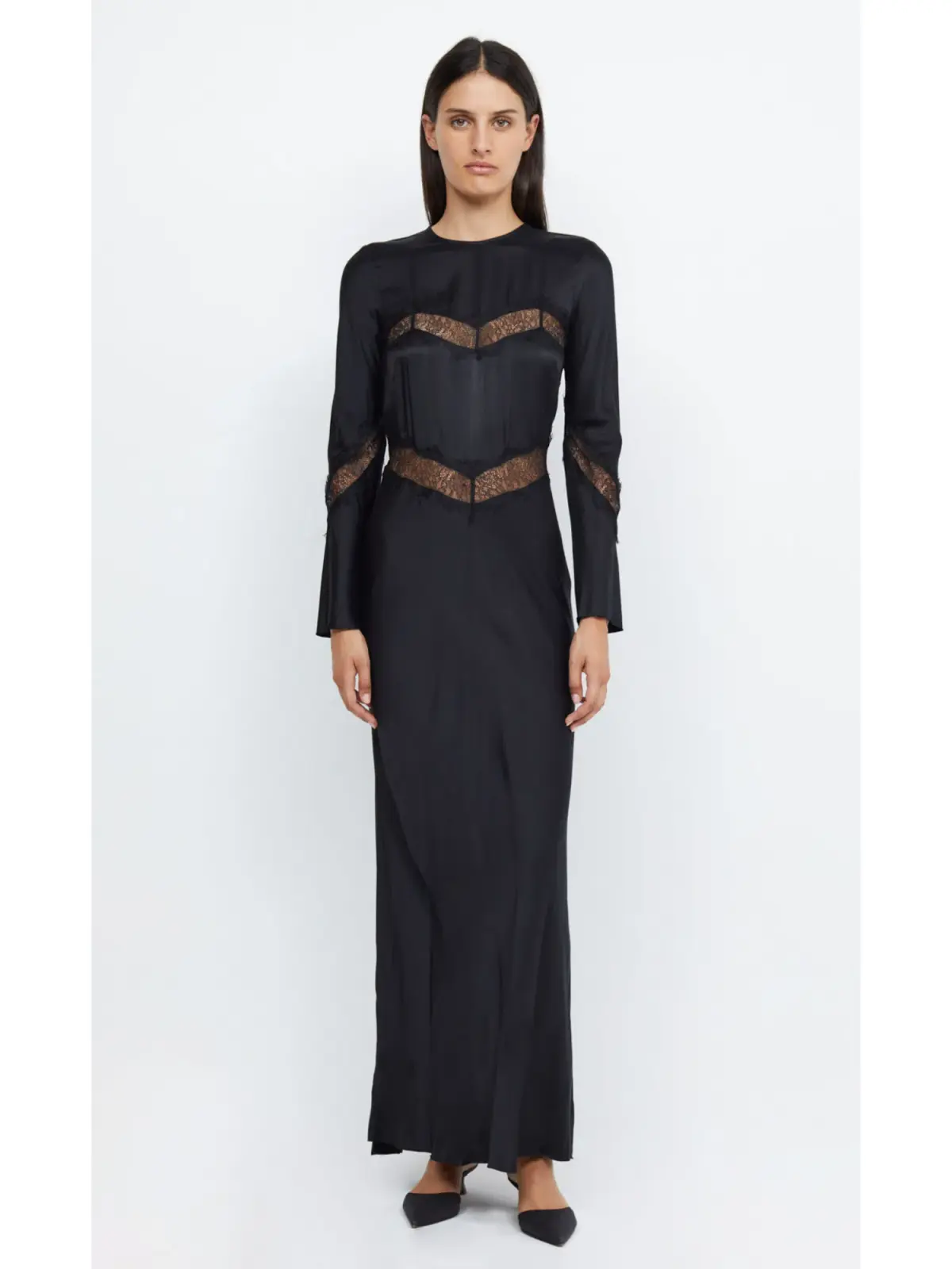 Bec & Bridge Spencer Lace Long Sleeve Maxi Dress Black Size AU 10  - Image 1