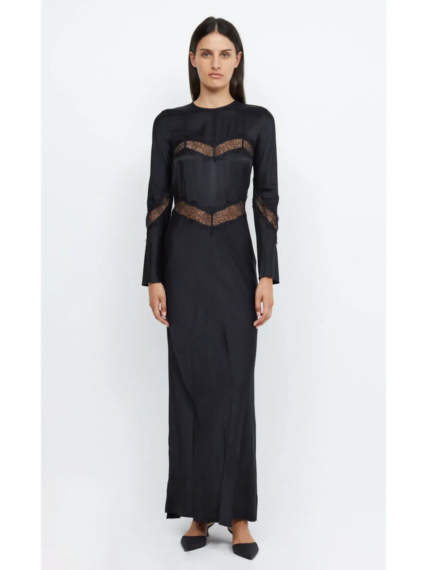 Bec & Bridge Spencer Lace Long Sleeve Maxi Dress Black Size AU 10  - Image 1