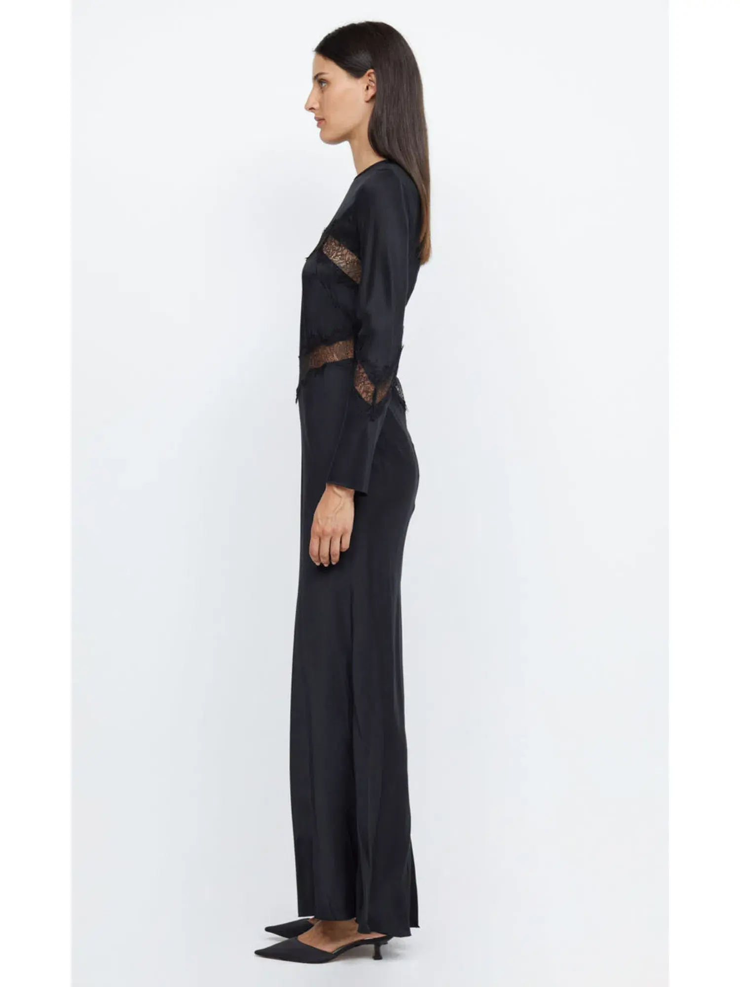 Bec & Bridge Spencer Lace Long Sleeve Maxi Dress Black Size AU 10  - Image 3