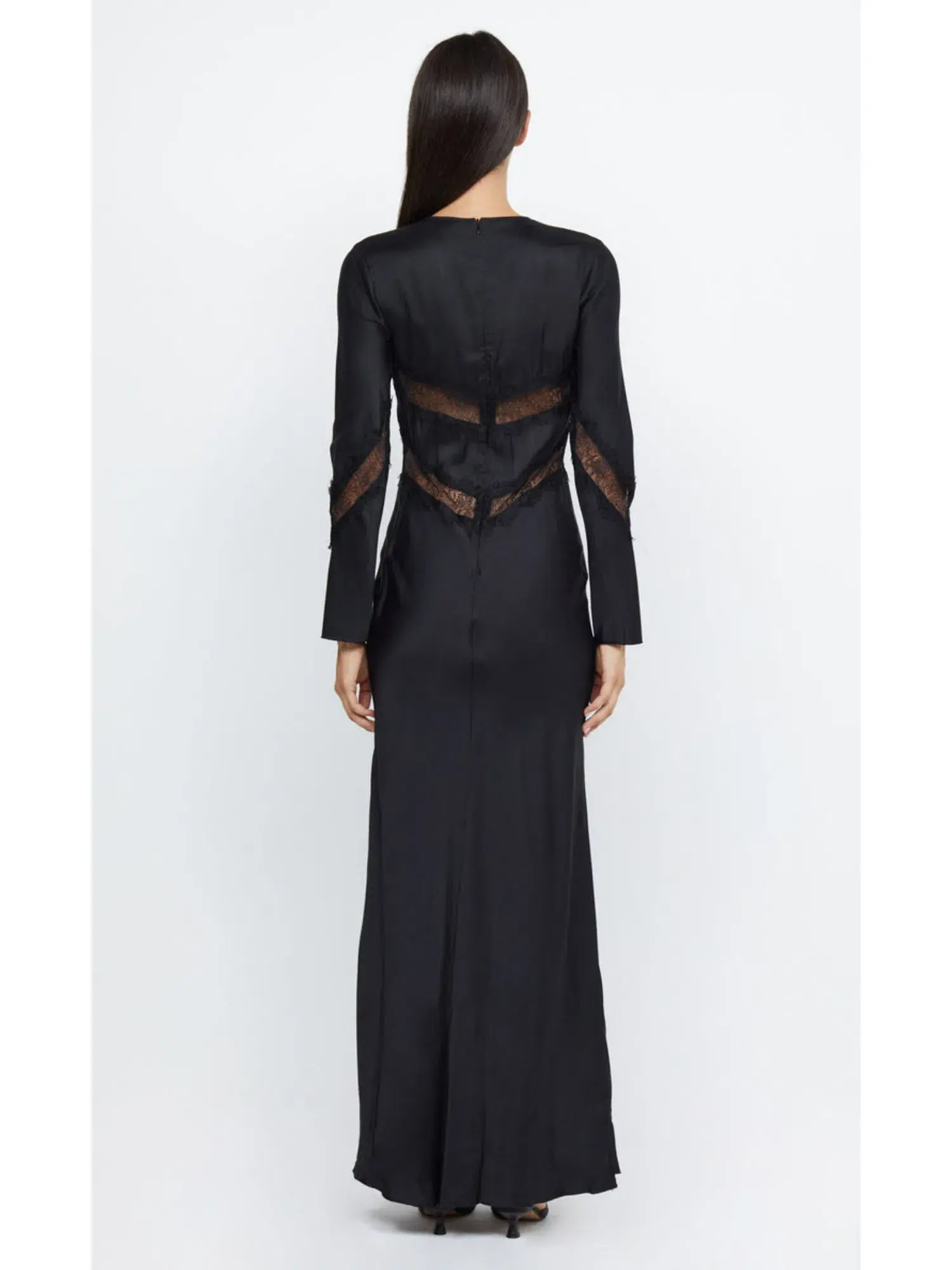 Bec & Bridge Spencer Lace Long Sleeve Maxi Dress Black Size AU 10  - Image 4