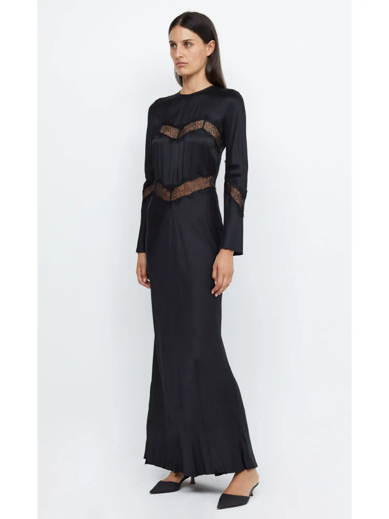 Bec & Bridge Spencer Lace Long Sleeve Maxi Dress Black Size AU 10  - Image 2