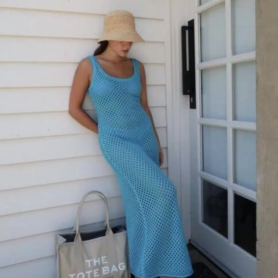 Venroy Blue Crochet Tank Dress Blue Size XS / AU 8  for rent on The Volte - main image