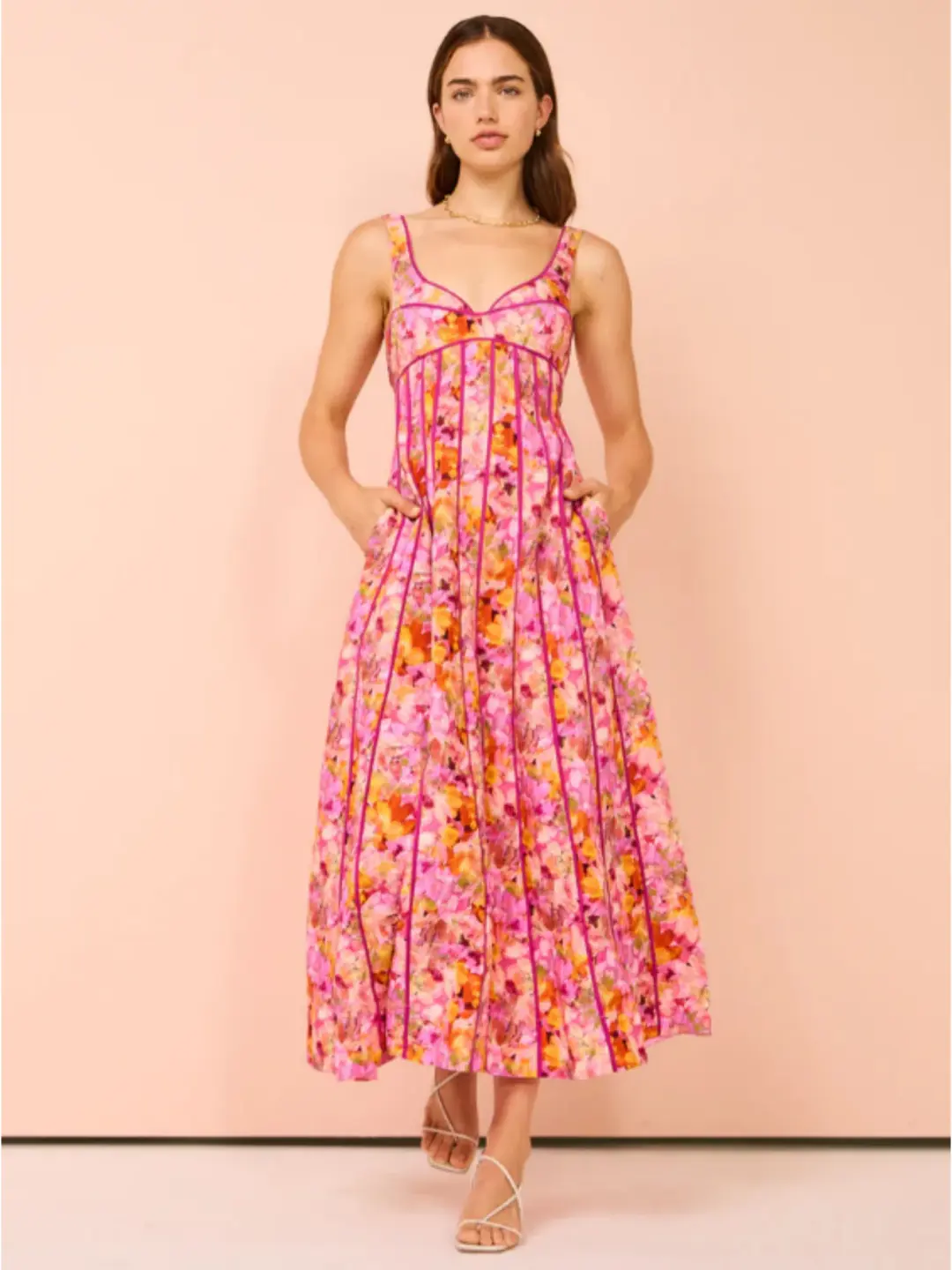 Acler Hansley Midi Dress in Lotus Size AU 14 for rent on The Volte - main image