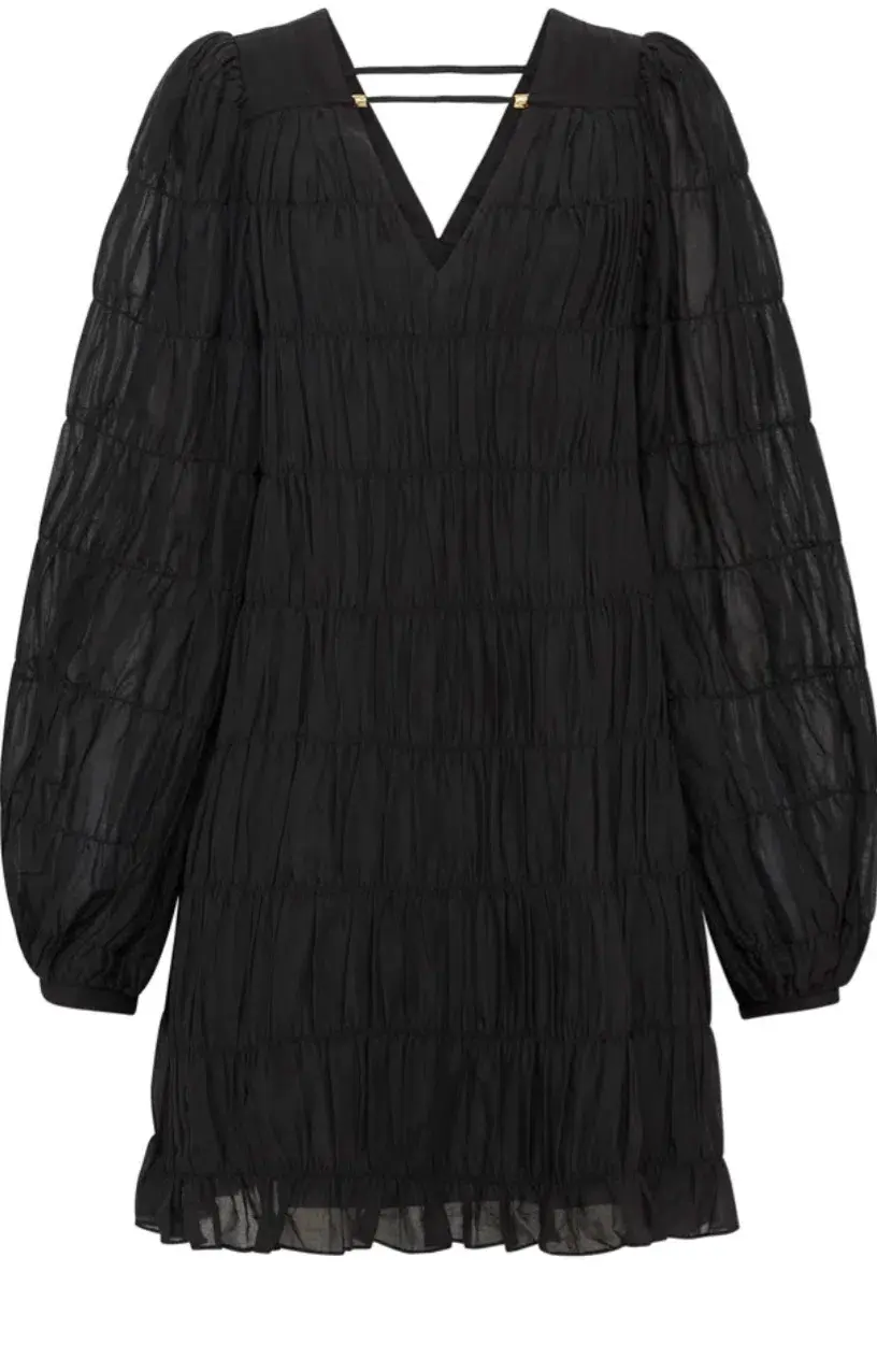 Aje Evelina Ruched Mini Dress Black Size AU 10 - Image 4