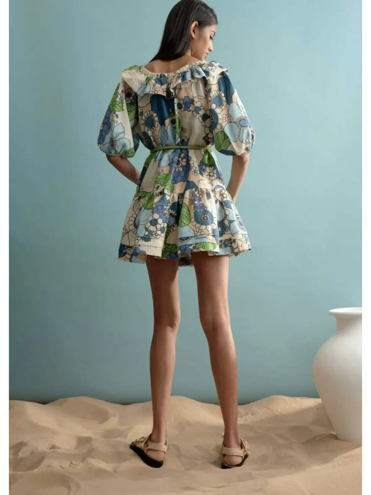 Alemais Farrah Ruffle Off Shoulder Dress Print Size AU 10 - Image 3