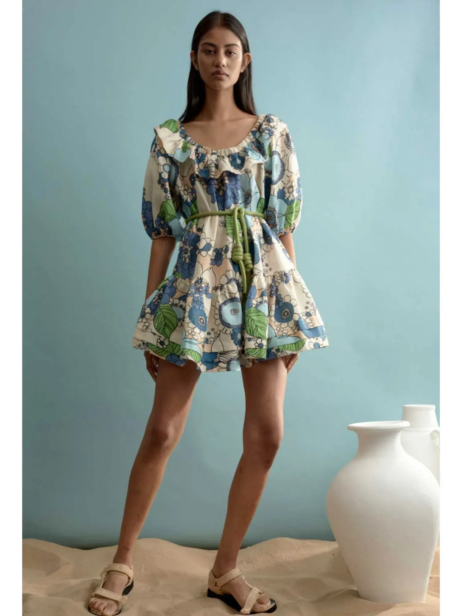 Alemais Farrah Ruffle Off Shoulder Dress Print Size AU 10 - Image 2