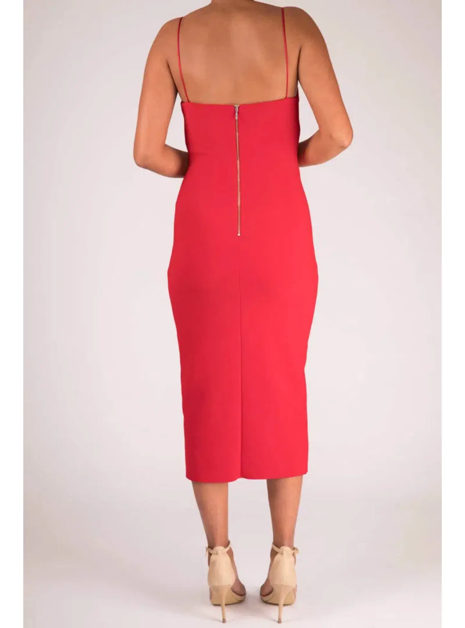 Bec & Bridge Tasha Midi Dress Red Size AU 6 - Image 3