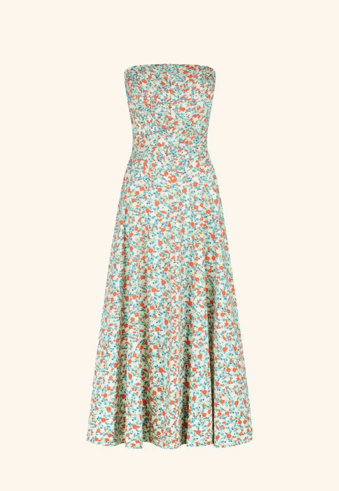 Shona Joy Ulani Strapless Pleated Midi Dress Multi Floral Size 10 - Image 6